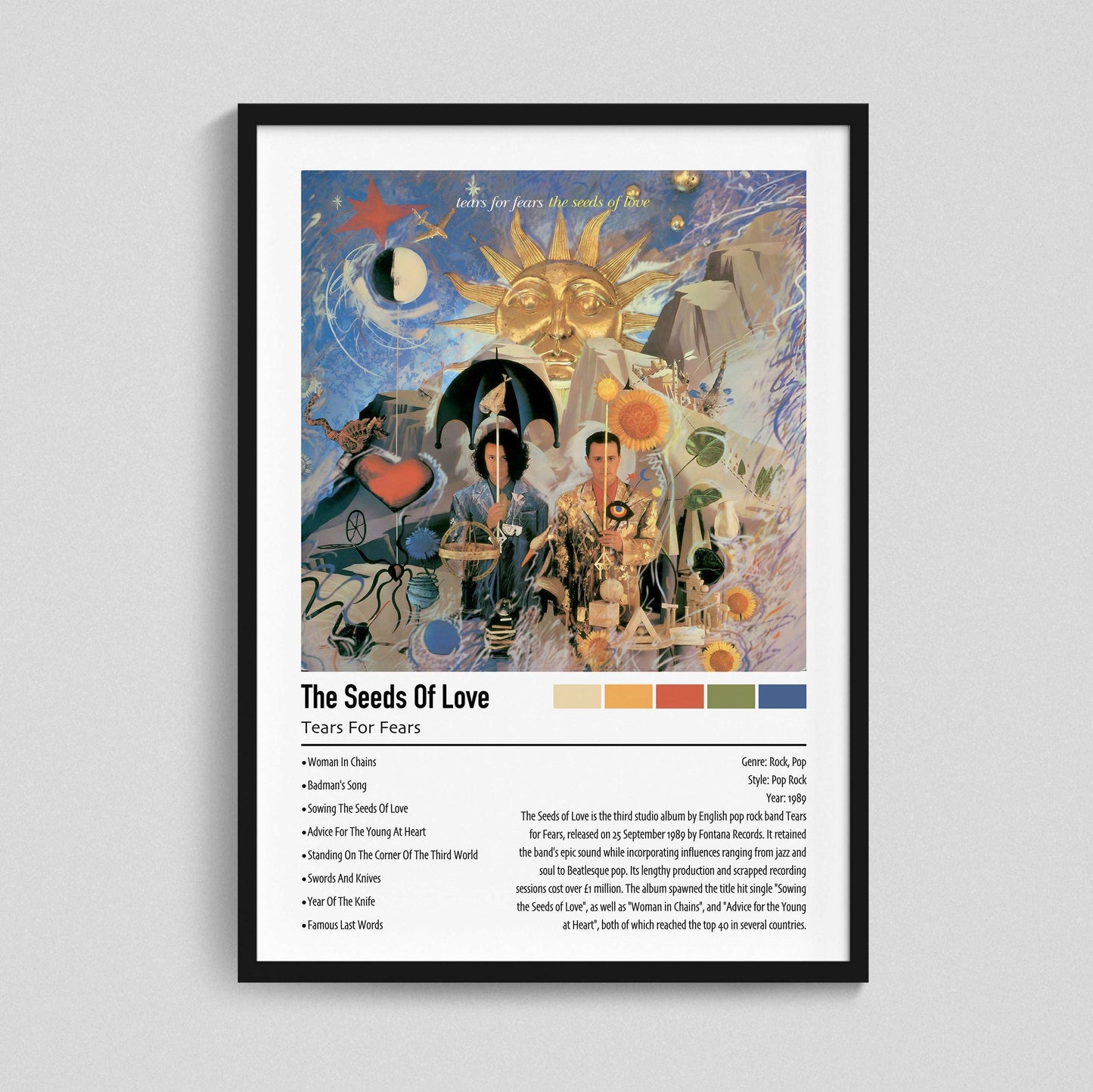 Tears For Fears | The Seeds Of Love | Custom Album Cover Poster Print