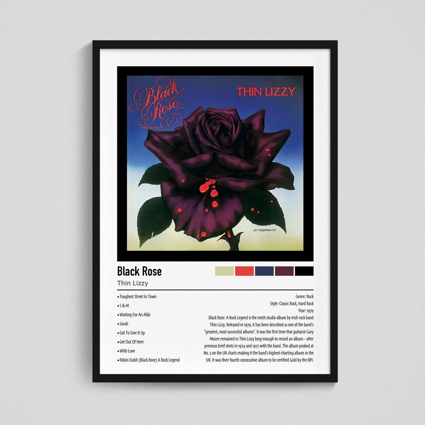 Thin Lizzy | Black Rose | Custom Album Cover Poster Print