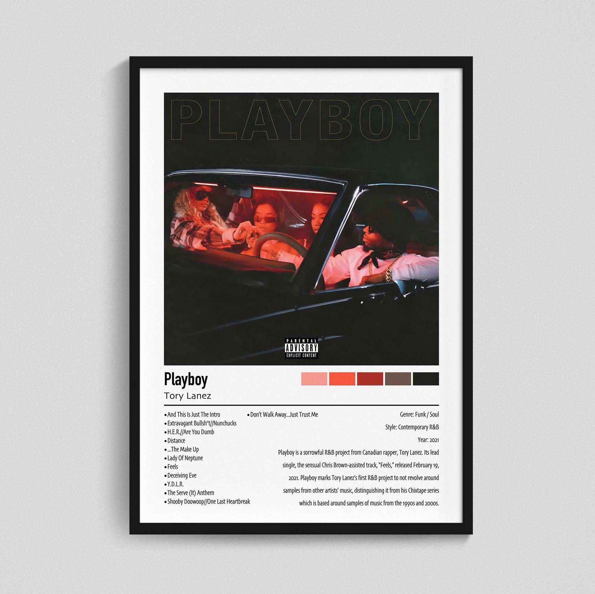Torey Lanez | Playboy | Custom Album Cover Poster Print