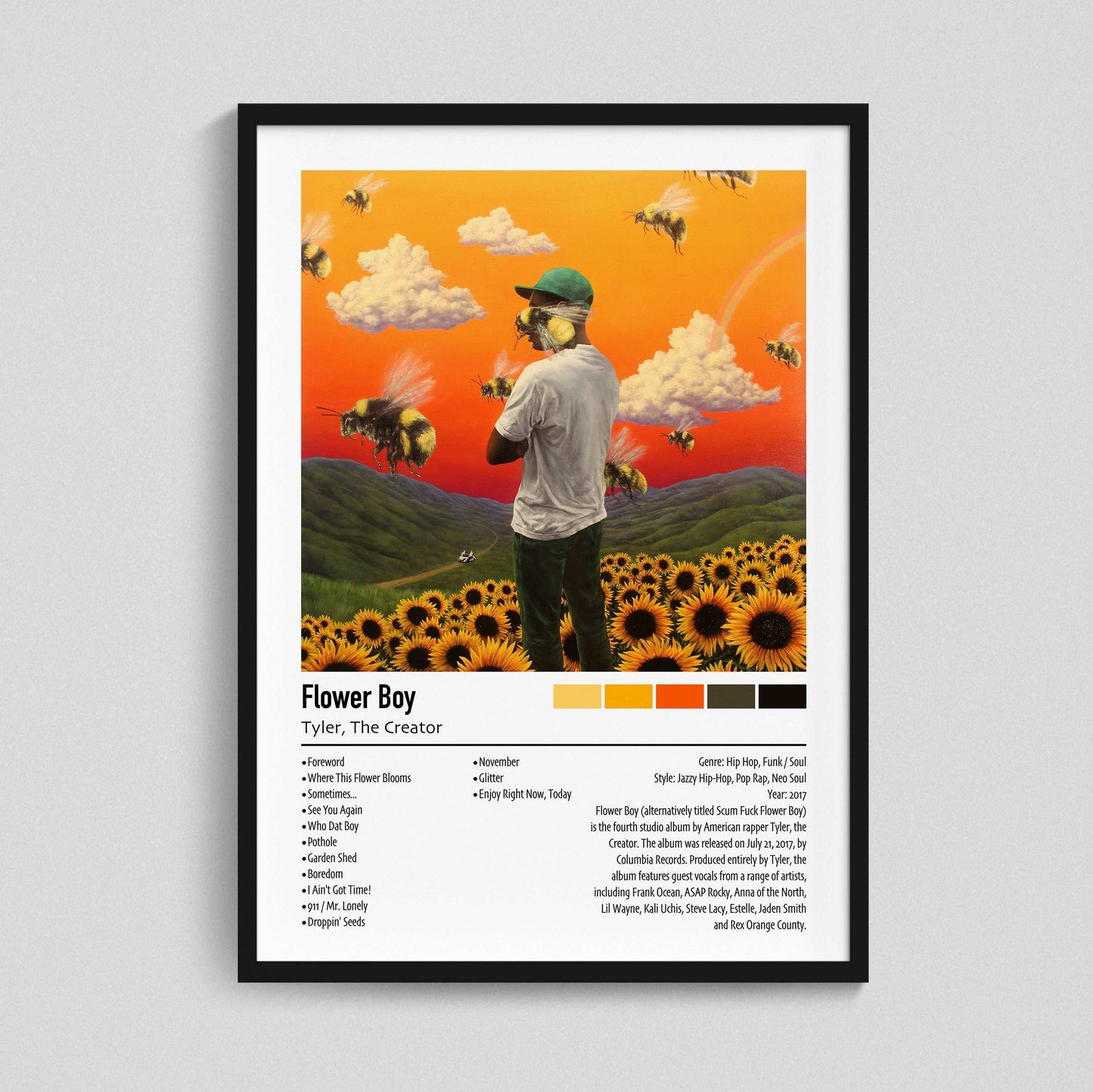 Tyler, The Creator | Flower Boy | Custom Album Cover Poster Print