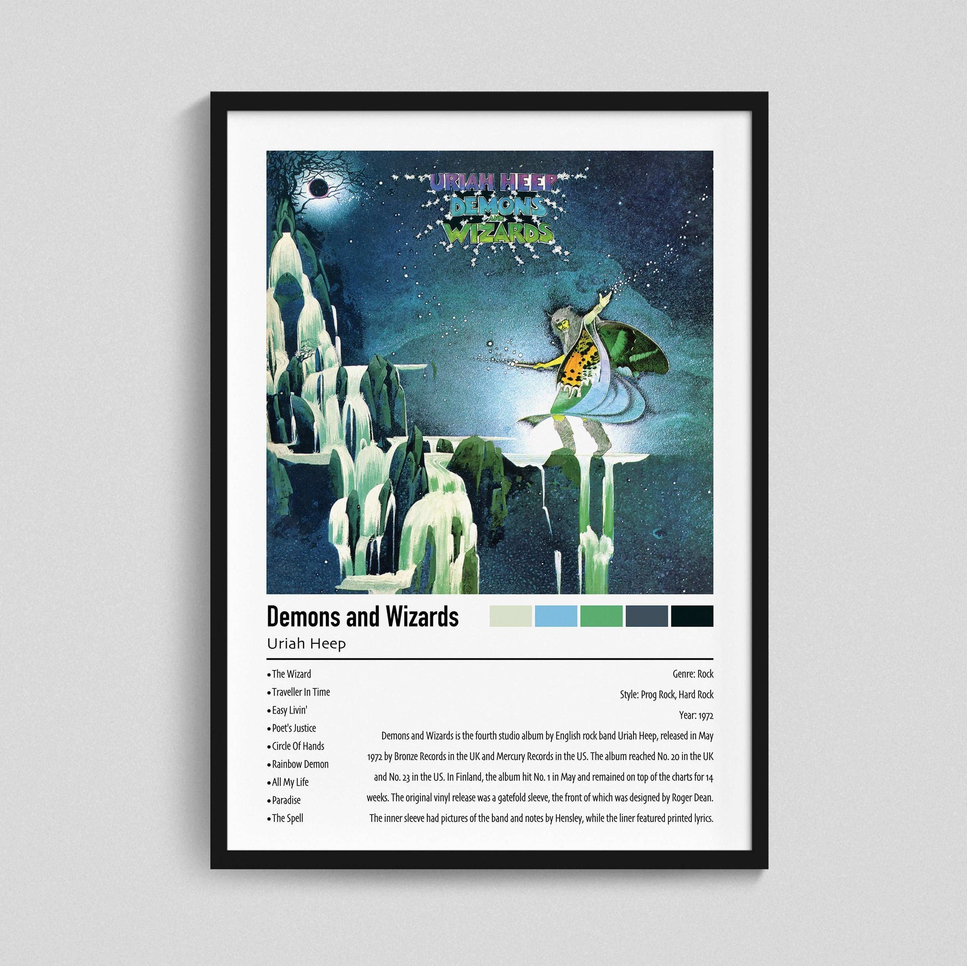Uriah Heep | Demons and Wizards | Custom Album Cover Poster Print