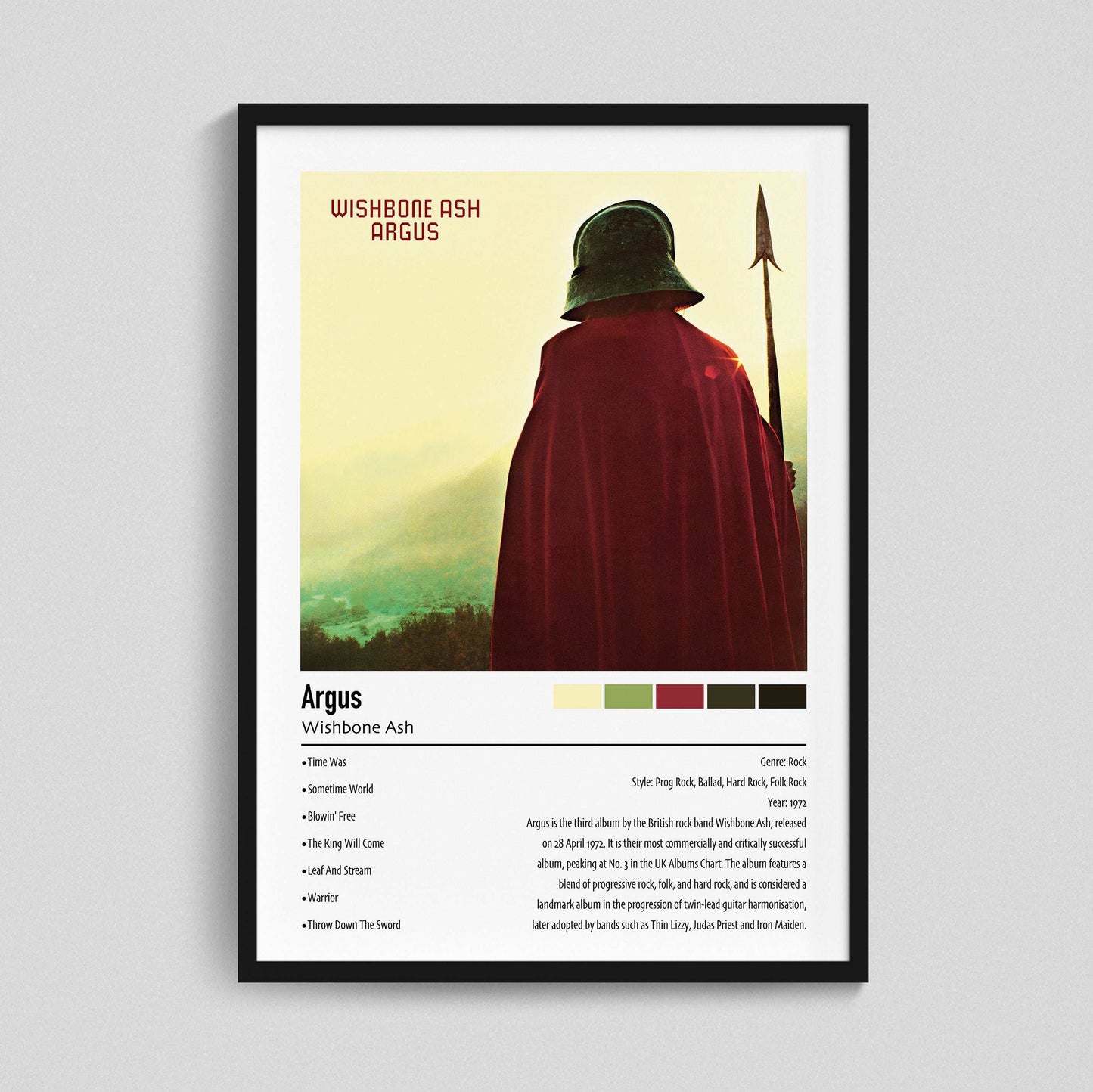 Wishbone Ash | Argus | Custom Album Cover Poster Print