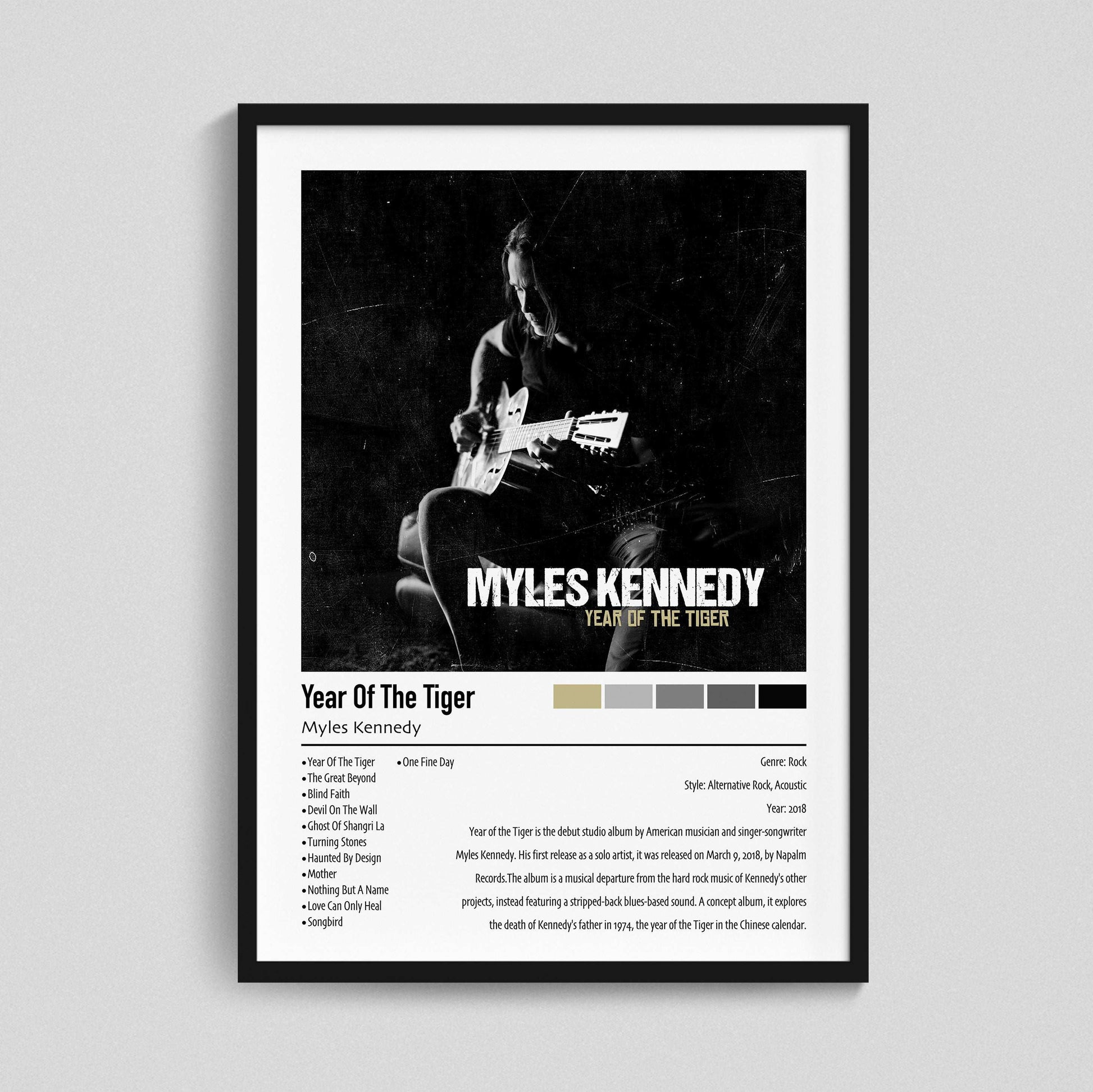 Myles Kennedy | Year Of The Tiger | Custom Album Cover Poster Print