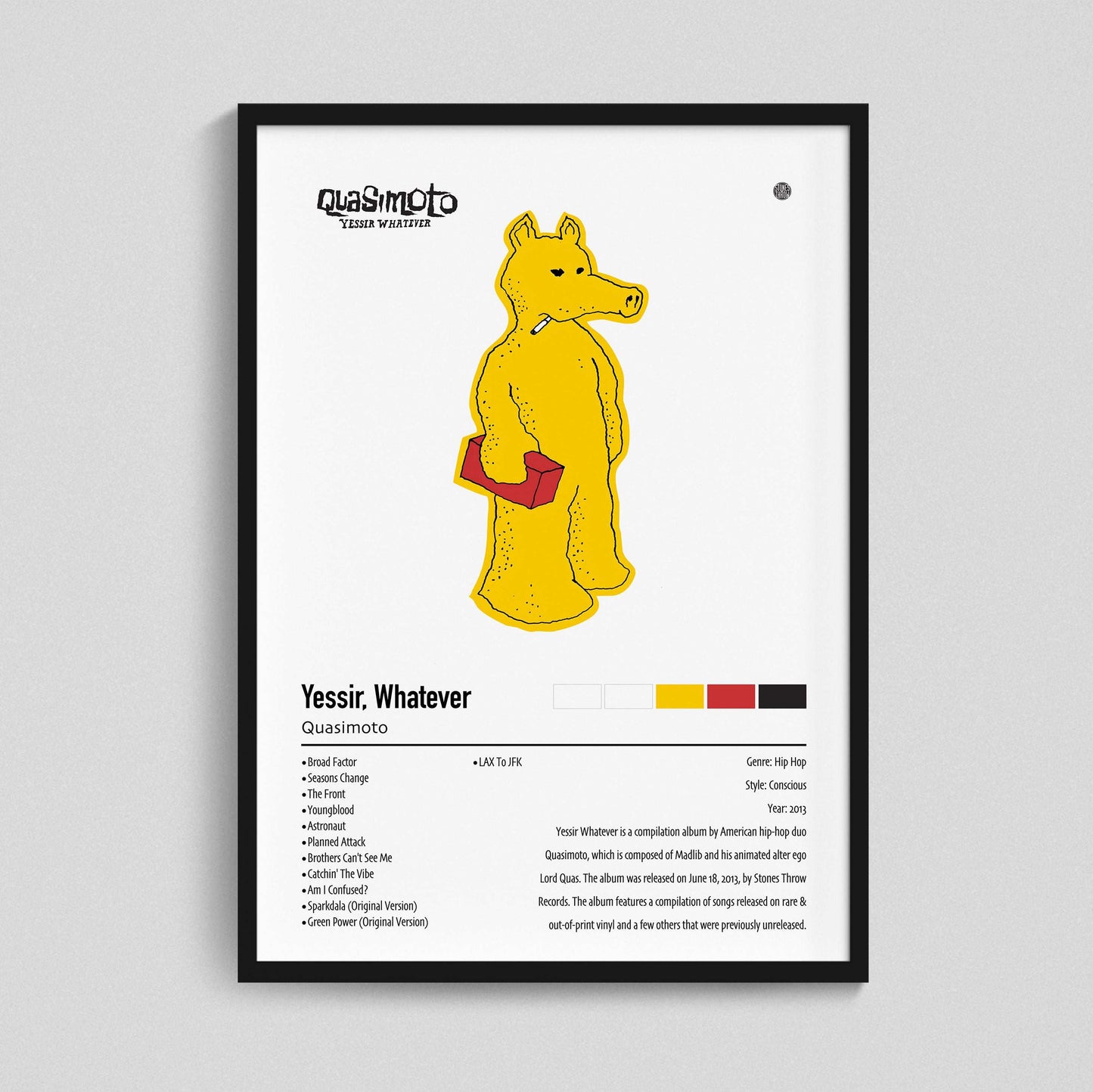 Quasimoto | Yessir, Whatever | Custom Album Cover Poster Print