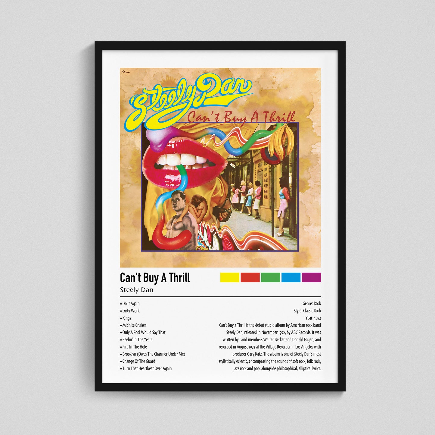 Steely Dan | Can't Buy A Thrill | Custom Album Cover Poster Print