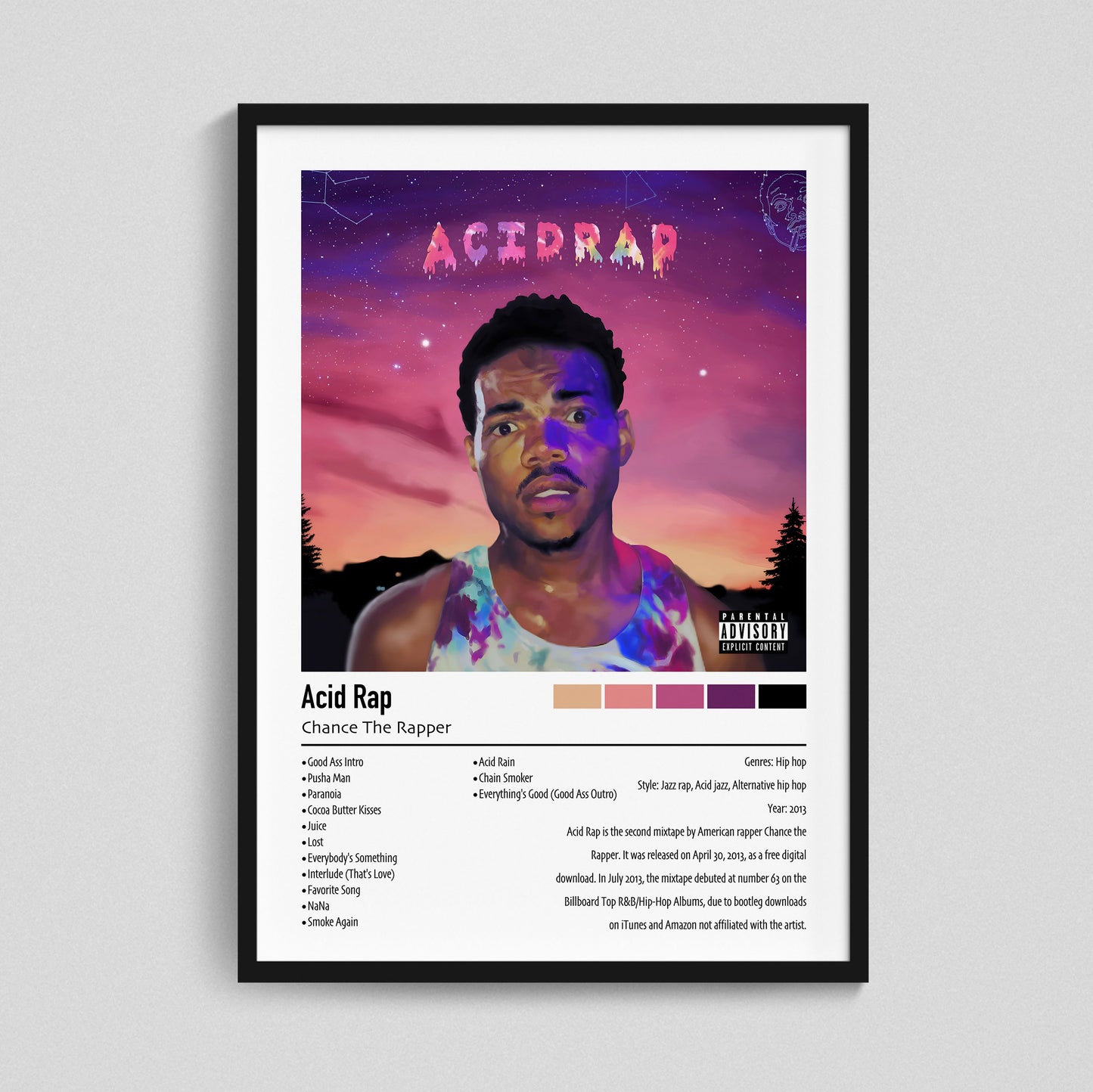 Chance The Rapper | Acid Rap | Custom Album Cover Poster Print