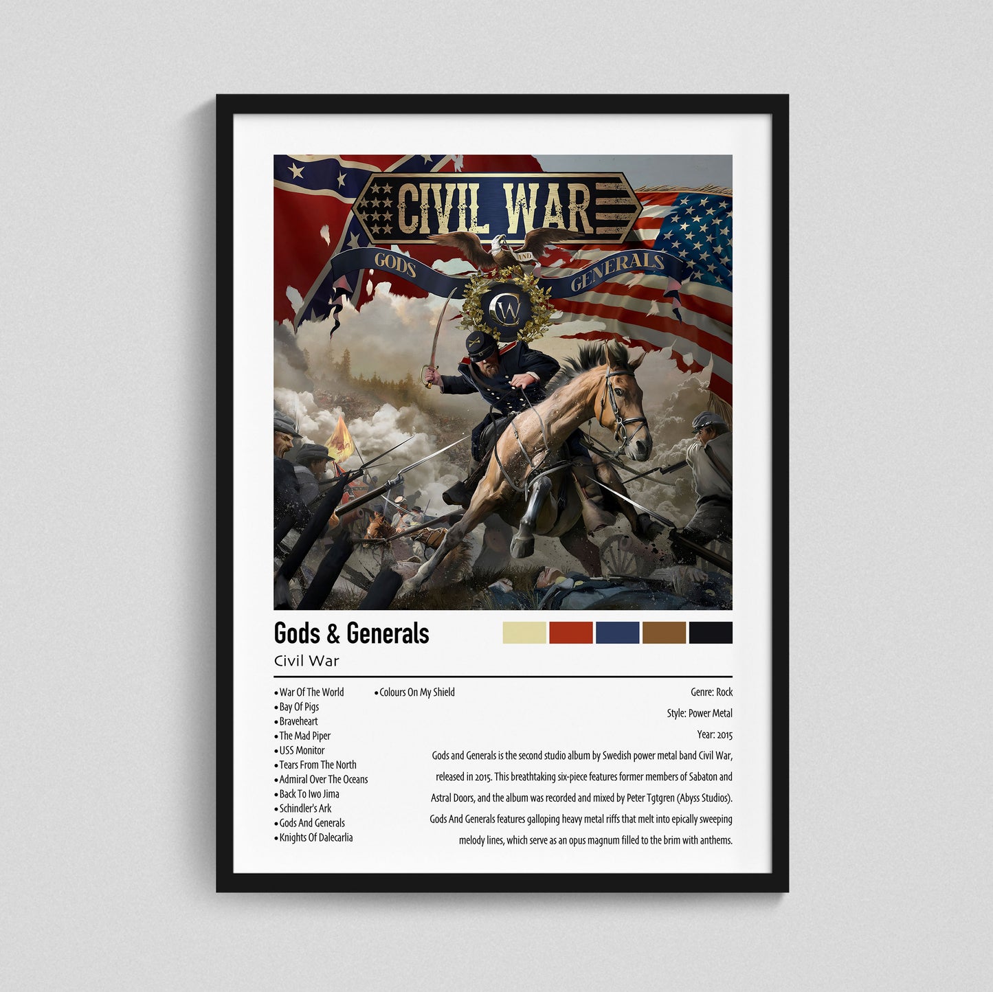 Civil War | Gods & Generals | Custom Album Cover Poster Print