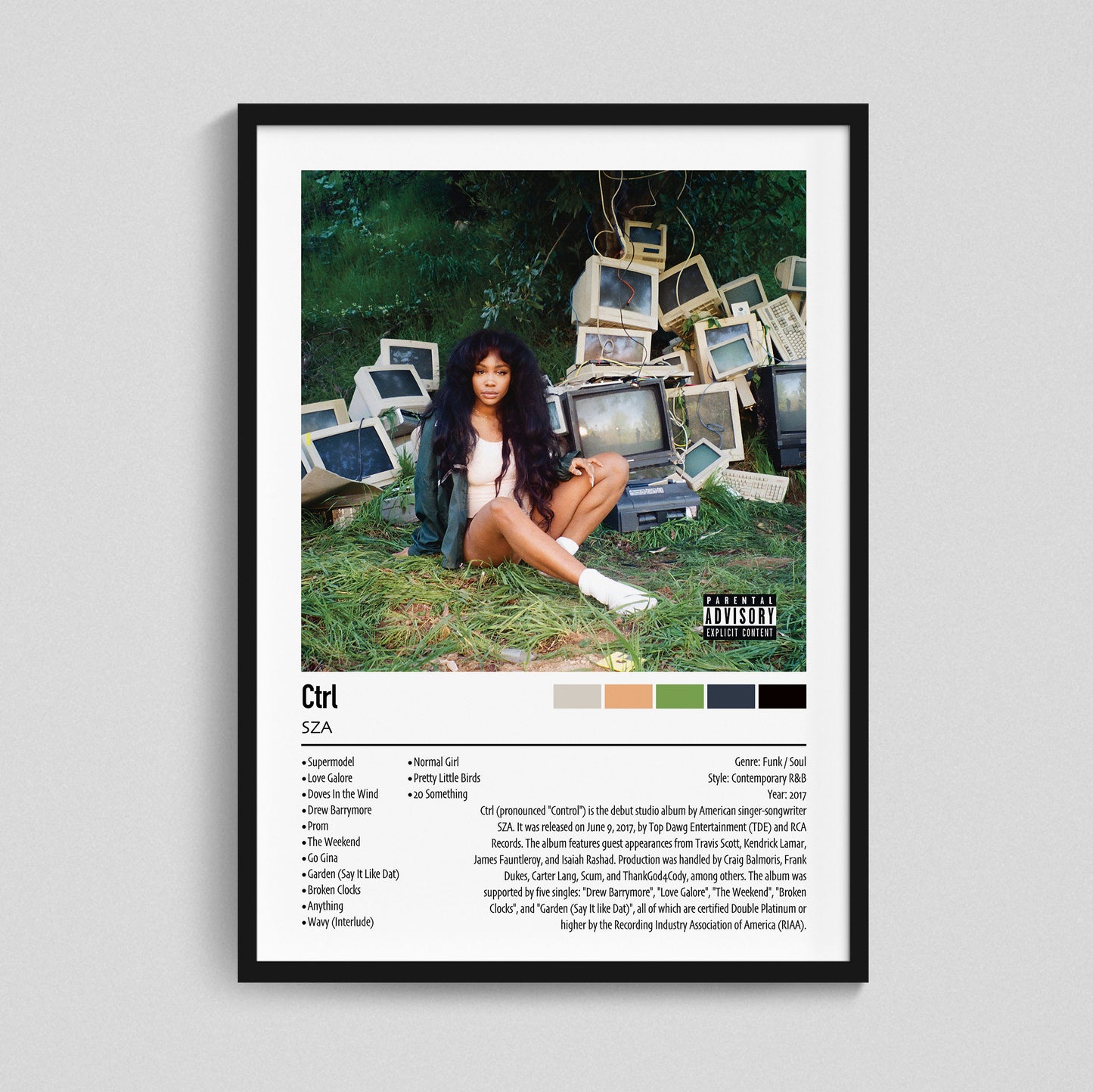 SZA | Ctrl | Custom Album Cover Poster Print