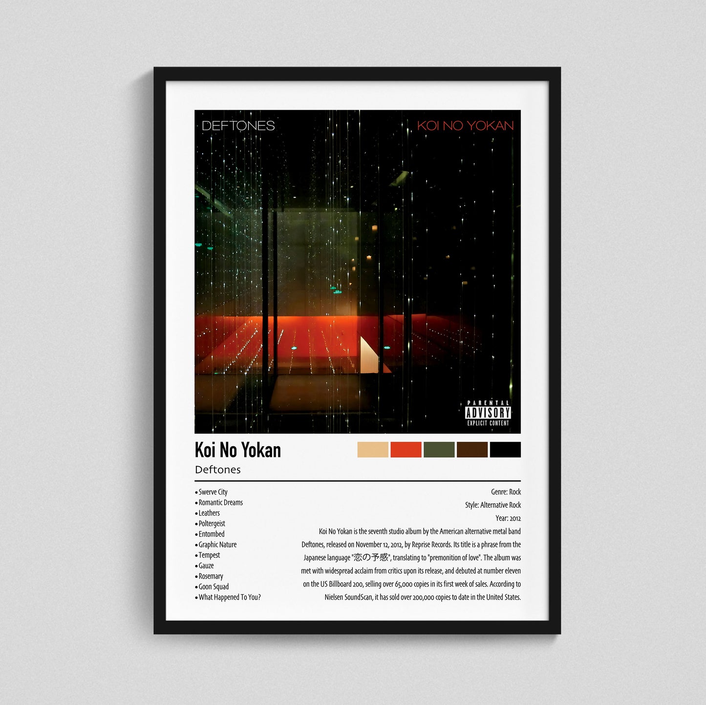 Deftones | Koi No Yokan | Custom Album Cover Poster Print