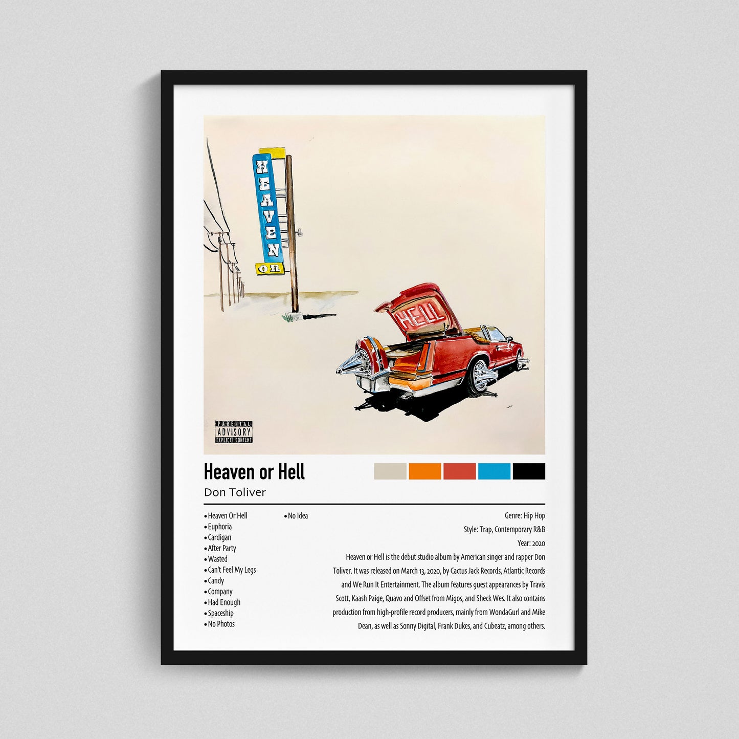 Don Toliver | Heaven or Hell | Custom Album Cover Poster Print