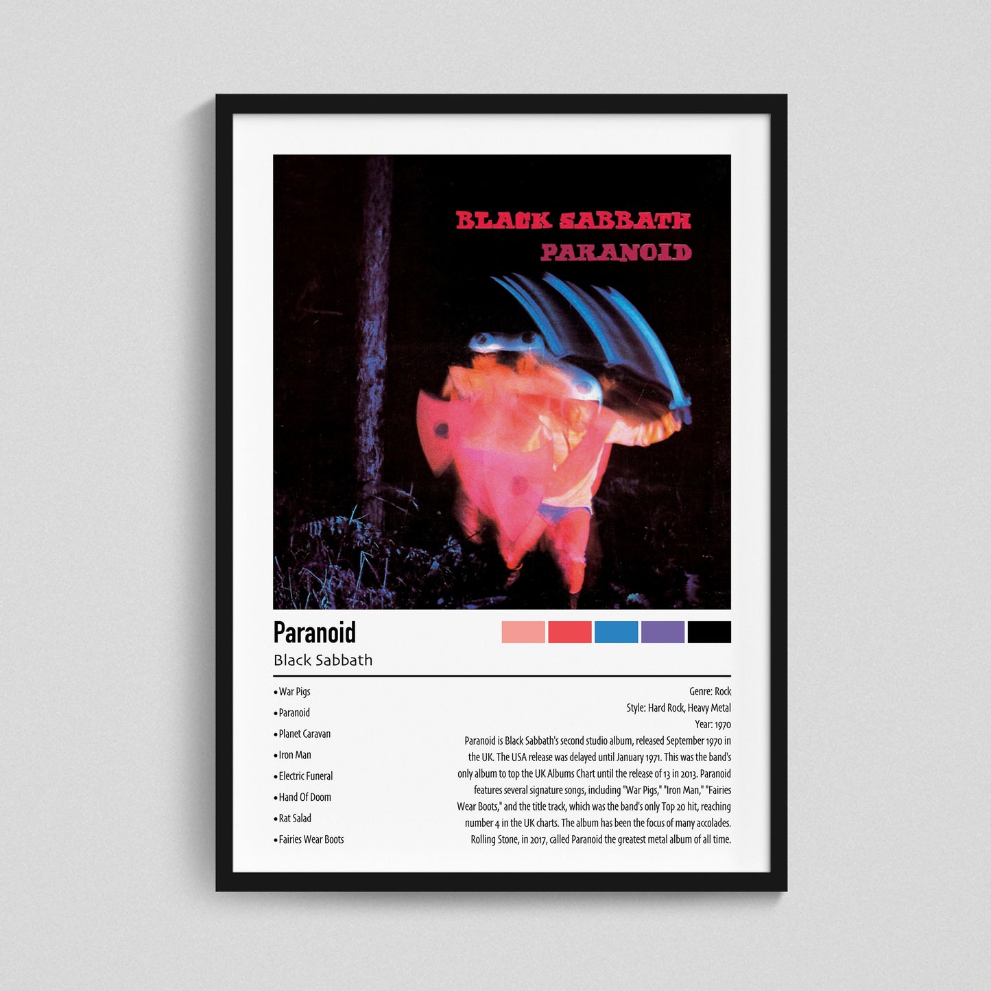 Black Sabbath | Paranoid | Custom Album Cover Poster Print