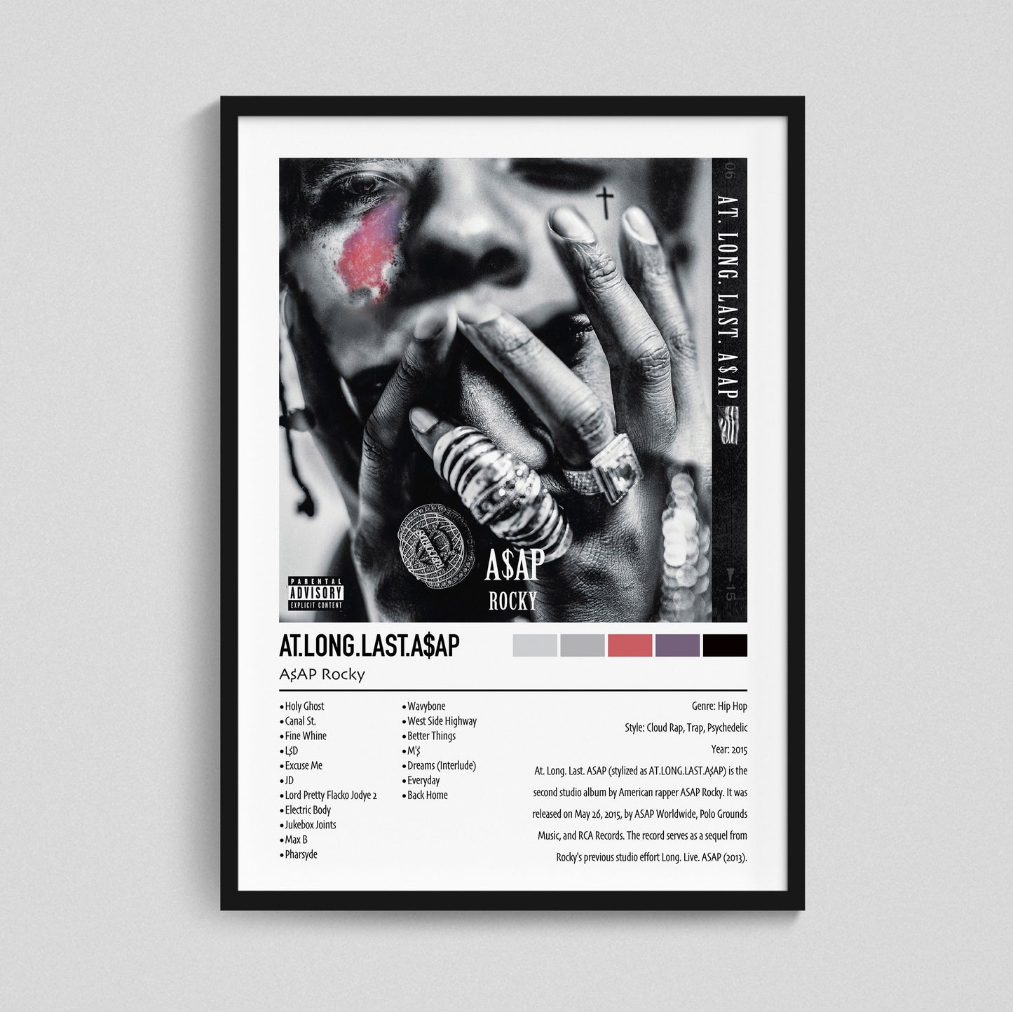 A$AP Rocky | AT.LONG.LAST.A$AP | Custom Album Cover Poster Print