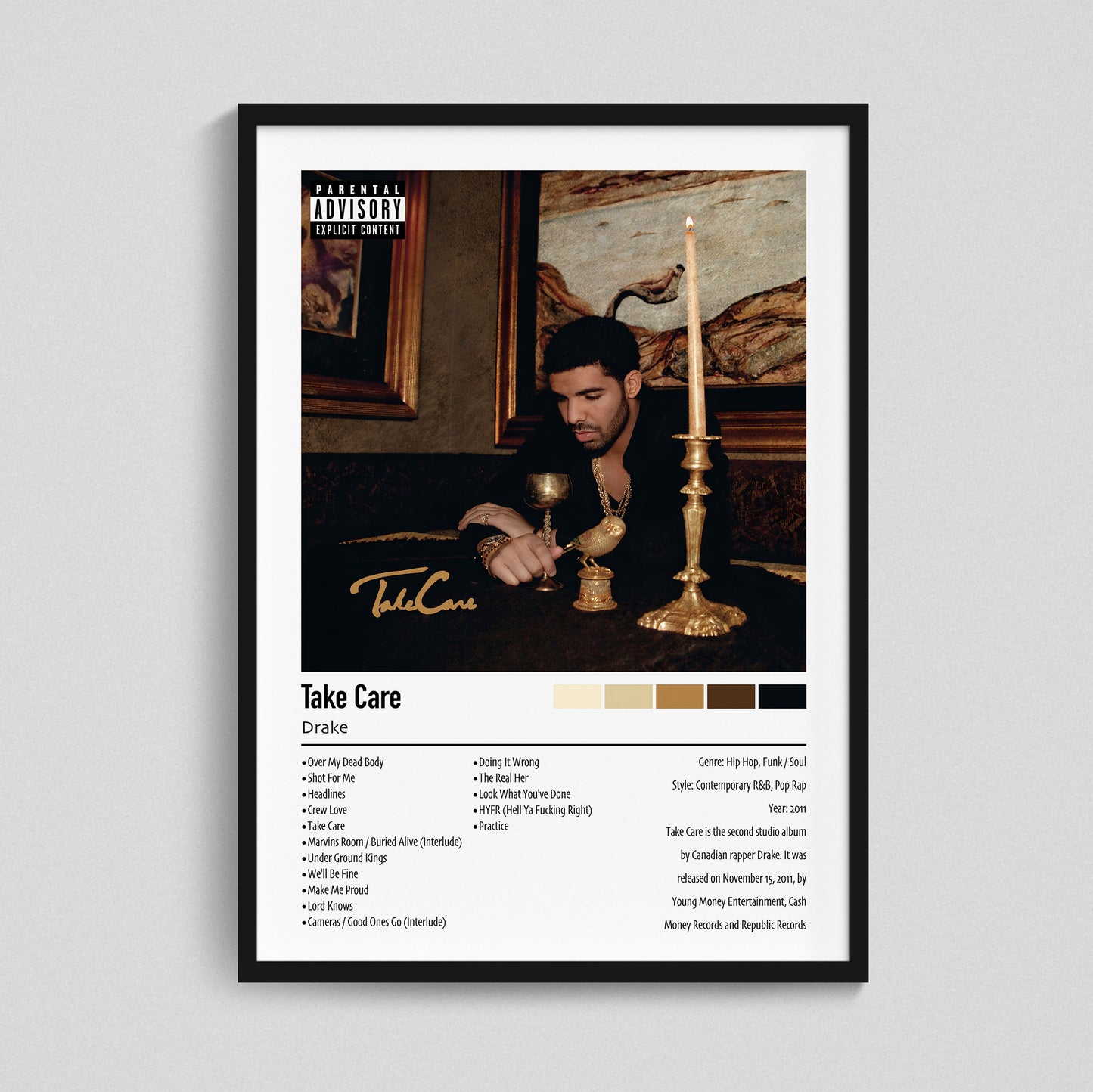 Drake | Take Care | Custom Album Cover Poster Print