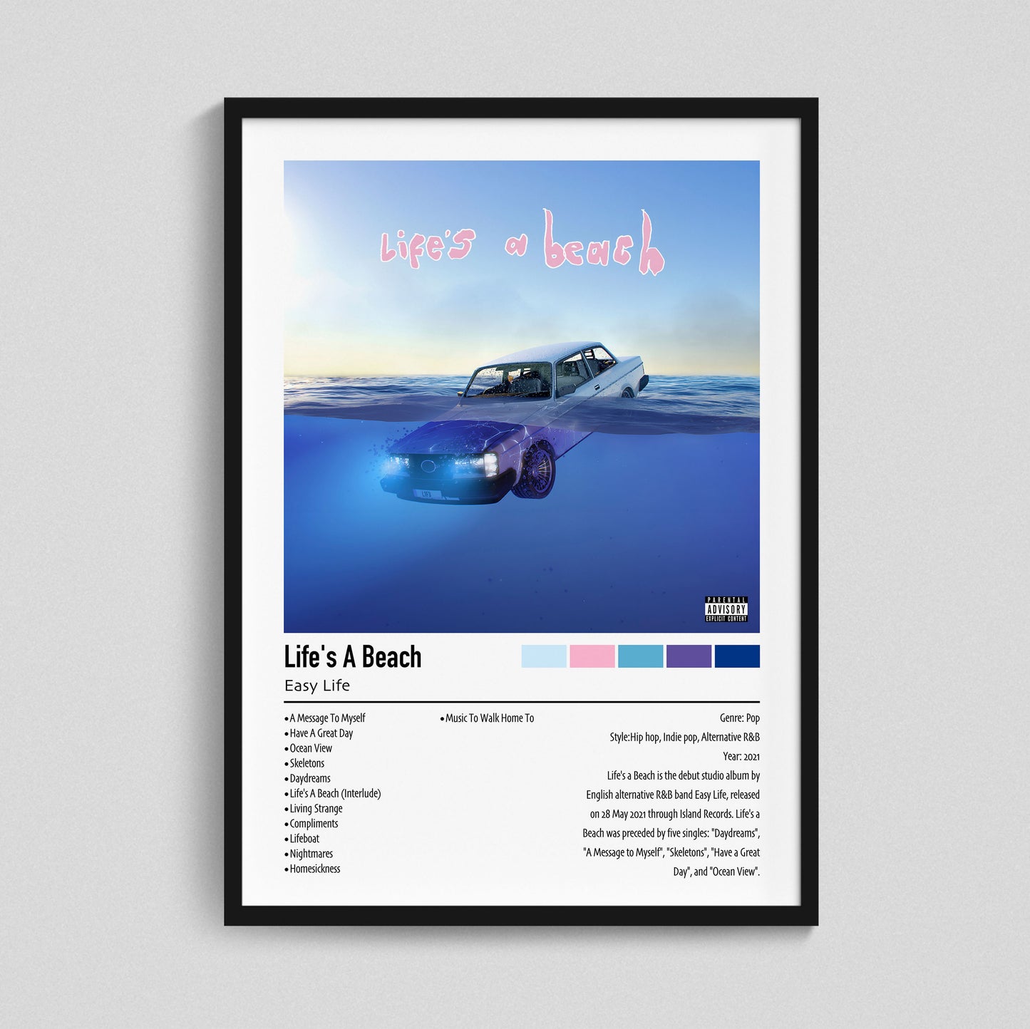 Easy Life | Life's A Beach | Custom Album Cover Poster Print