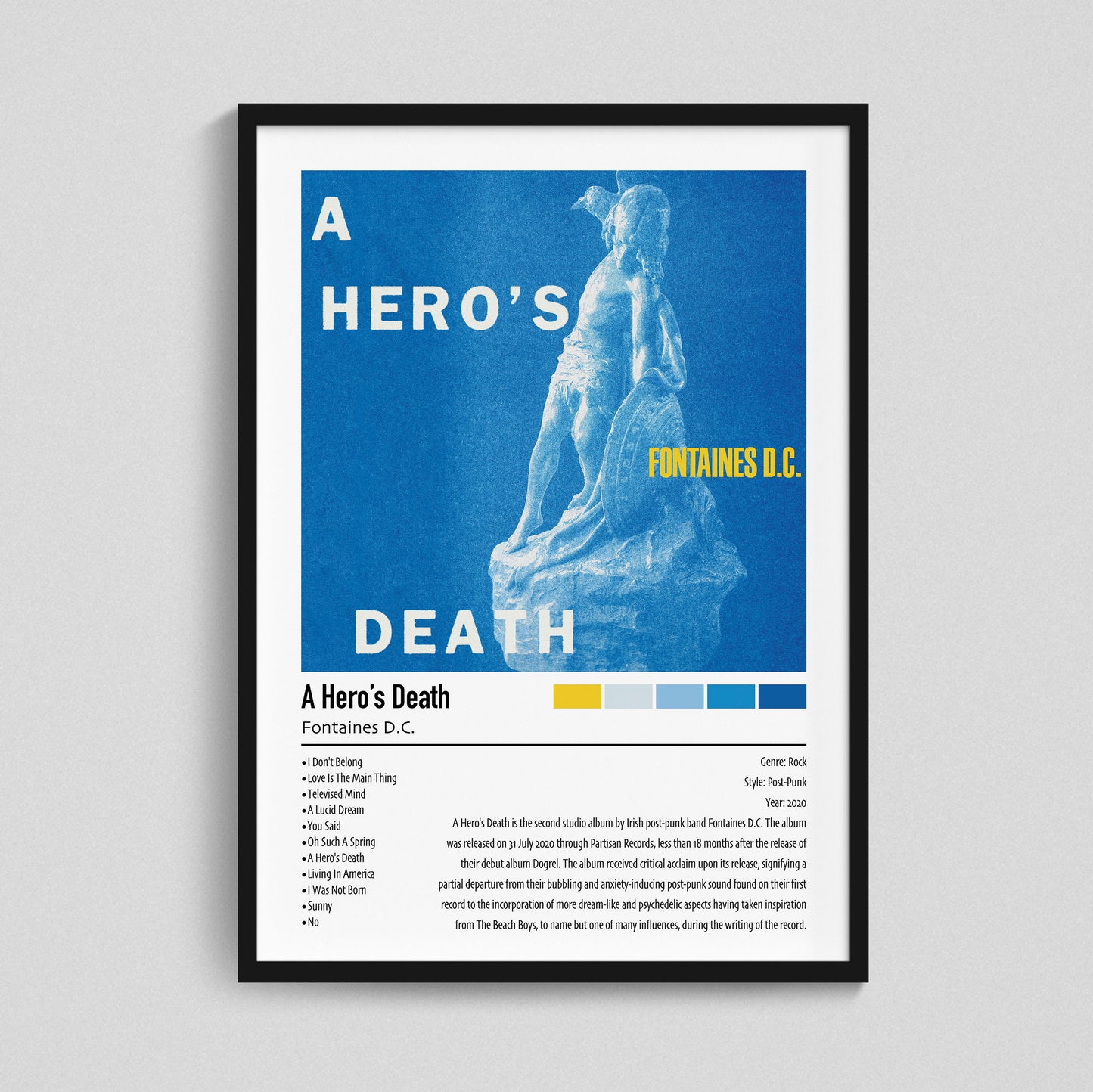 Fontaines D.C. | A Hero's Death | Custom Album Cover Poster Print