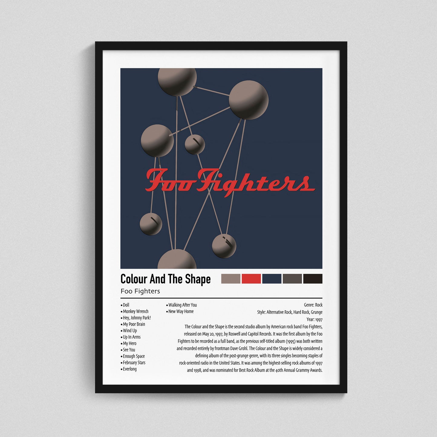 Foo Fighters | Colour And The Shape | Custom Album Cover Poster Print