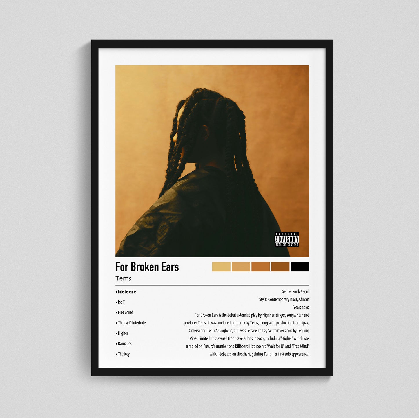 Tems | For Broken Ears | Custom Album Cover Poster Print