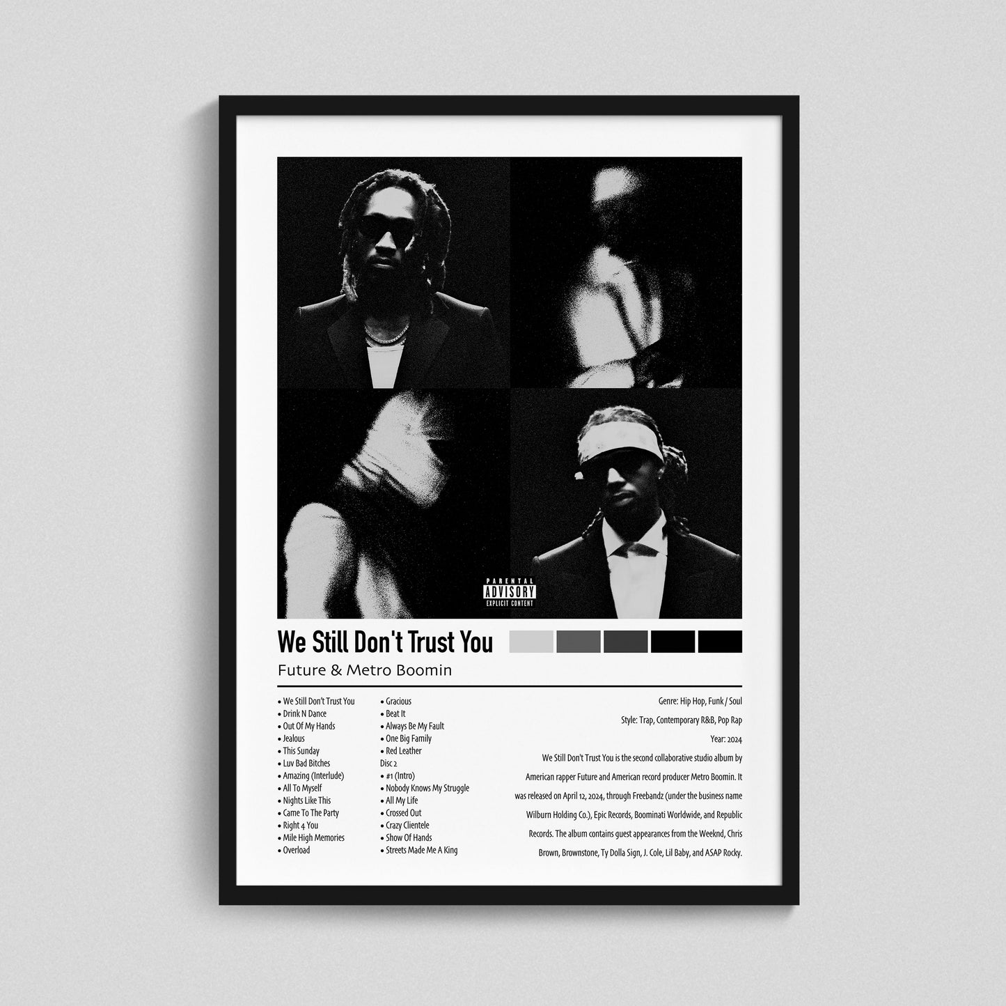 Future & Metro Boomin | We Still Don't Trust You | Custom Album Cover Poster Print