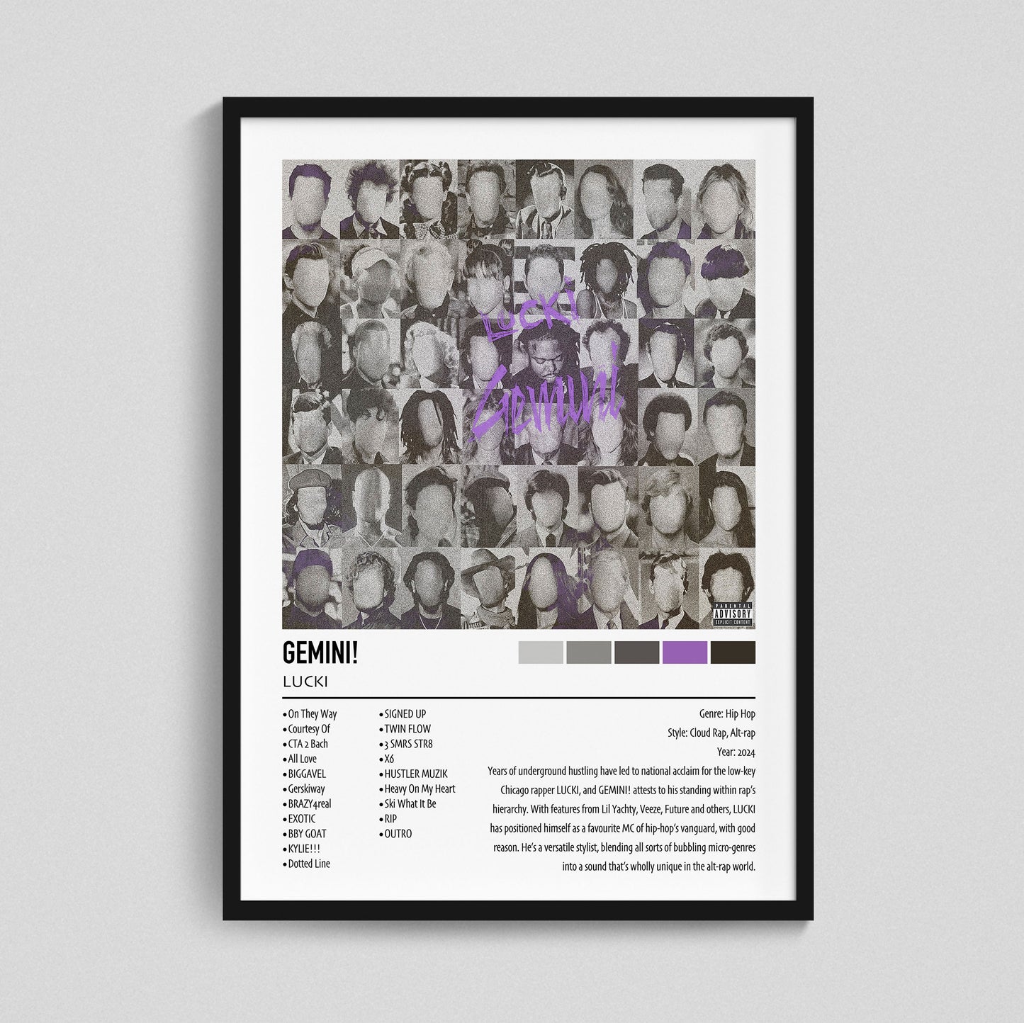 LUCKI | GEMINI! | Custom Album Cover Poster Print