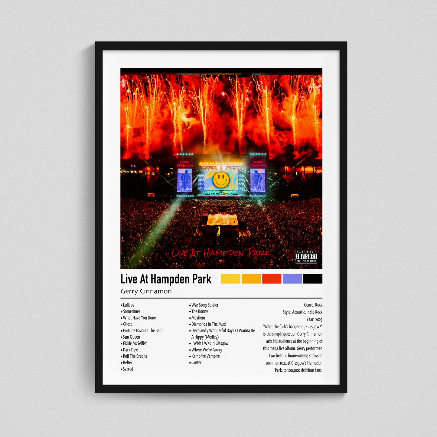 Gerry Cinnamon | Live At Hampden Park | Custom Album Cover Poster Print