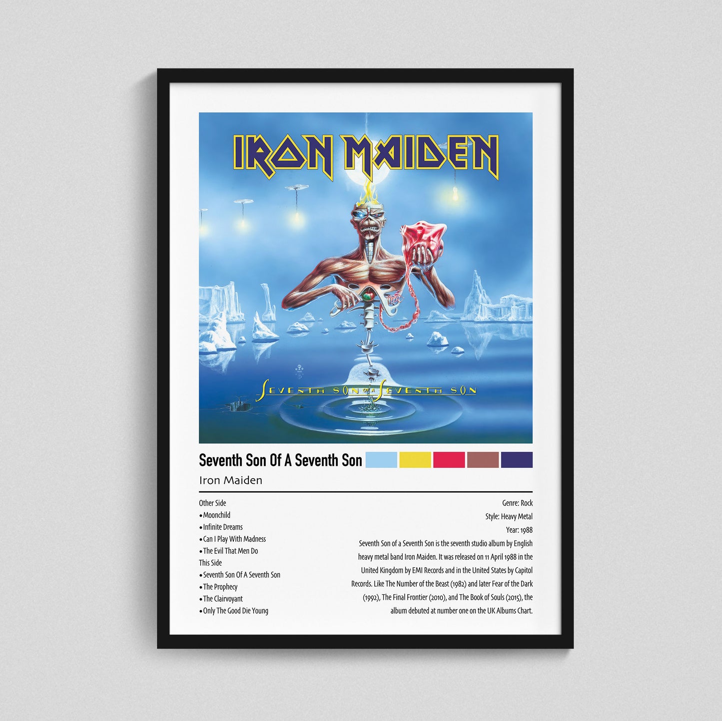 Iron Maiden | Seventh Son Of A Seventh Son | Custom Album Cover Poster Print