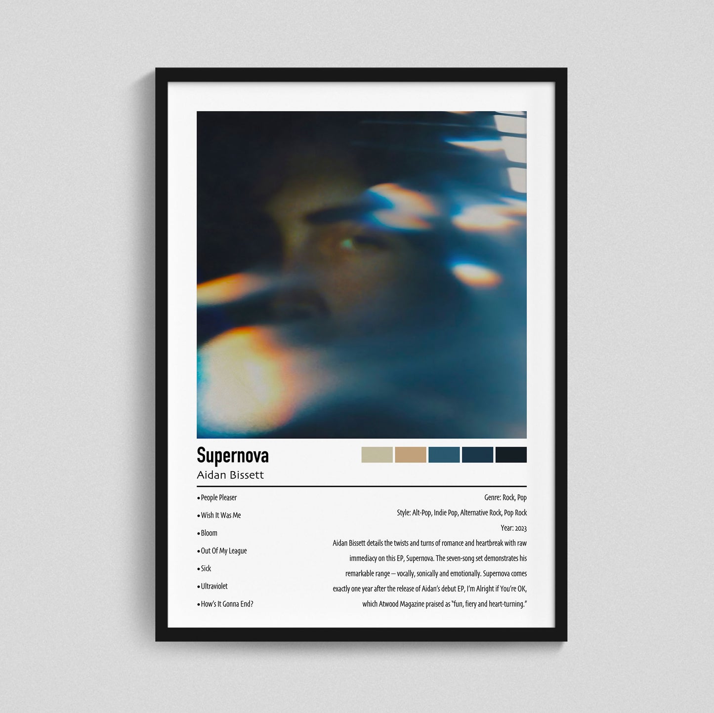 Aidan Bissett | Supernova | Custom Album Cover Poster Print