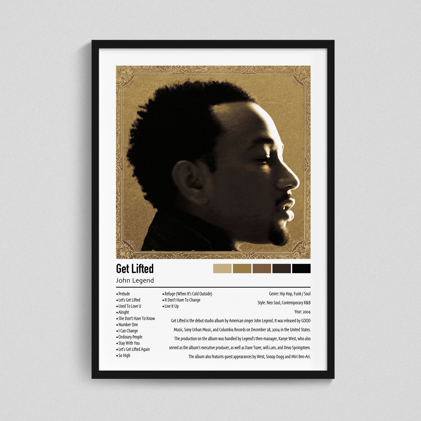 John Legend | Get Lifted | Custom Album Cover Poster Print