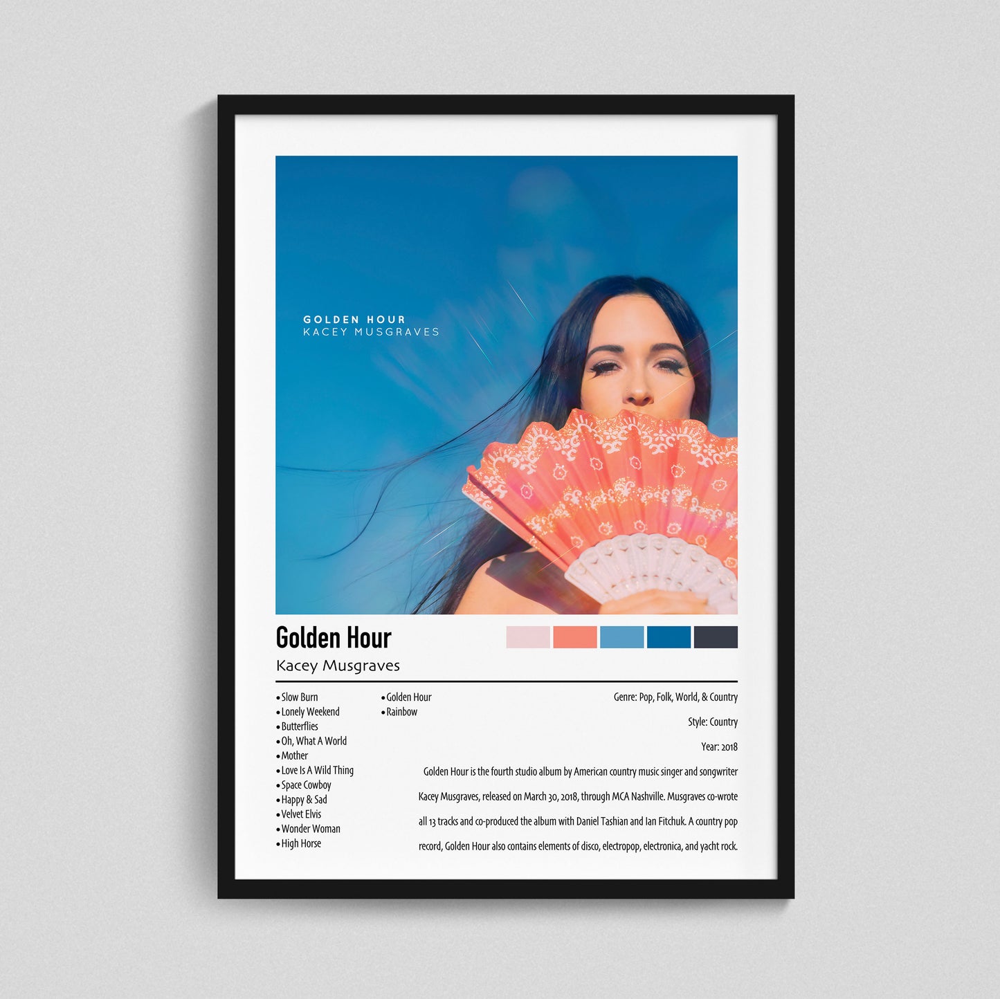Kacey Musgraves | Golden Hour | Custom Album Cover Poster Print