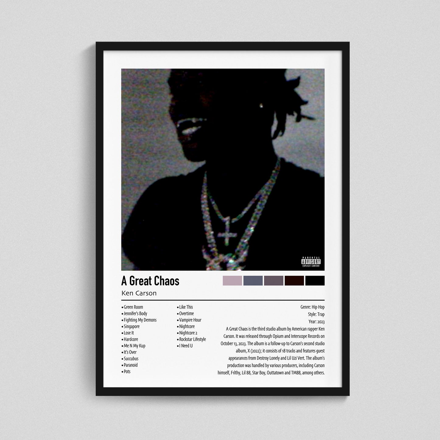 Ken Carson | A Great Chaos | Custom Album Cover Poster Print