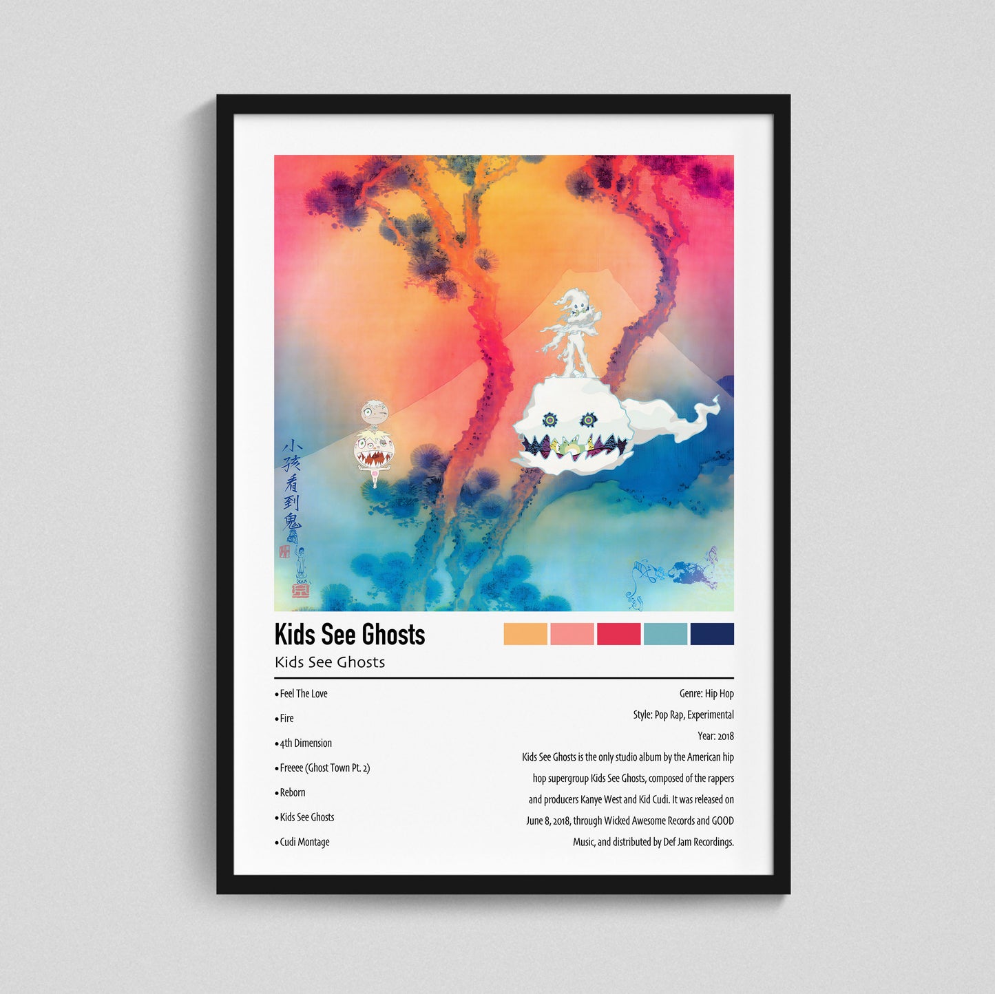 Kids See Ghosts | Kids See Ghosts | Custom Album Cover Poster Print