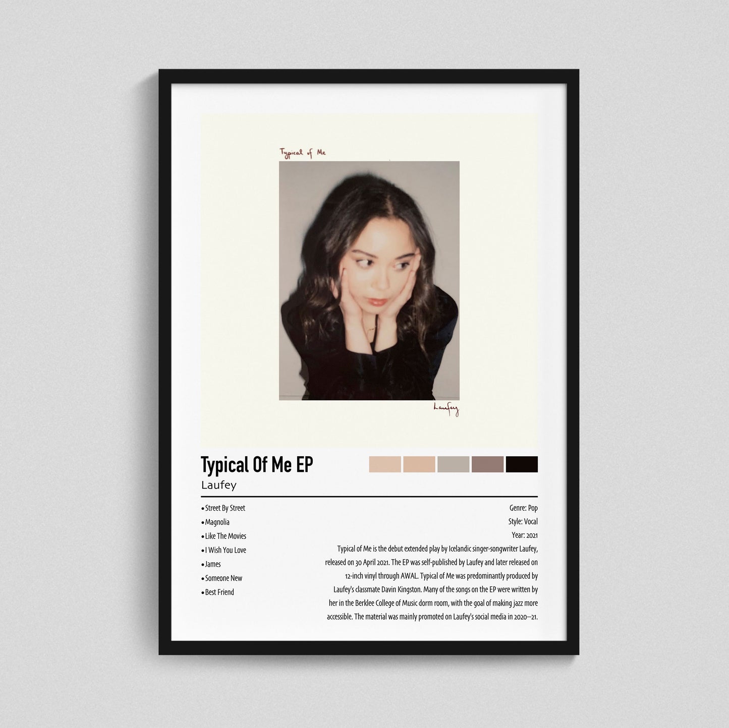 Laufey | Typical Of Me EP | Custom Album Cover Poster Print