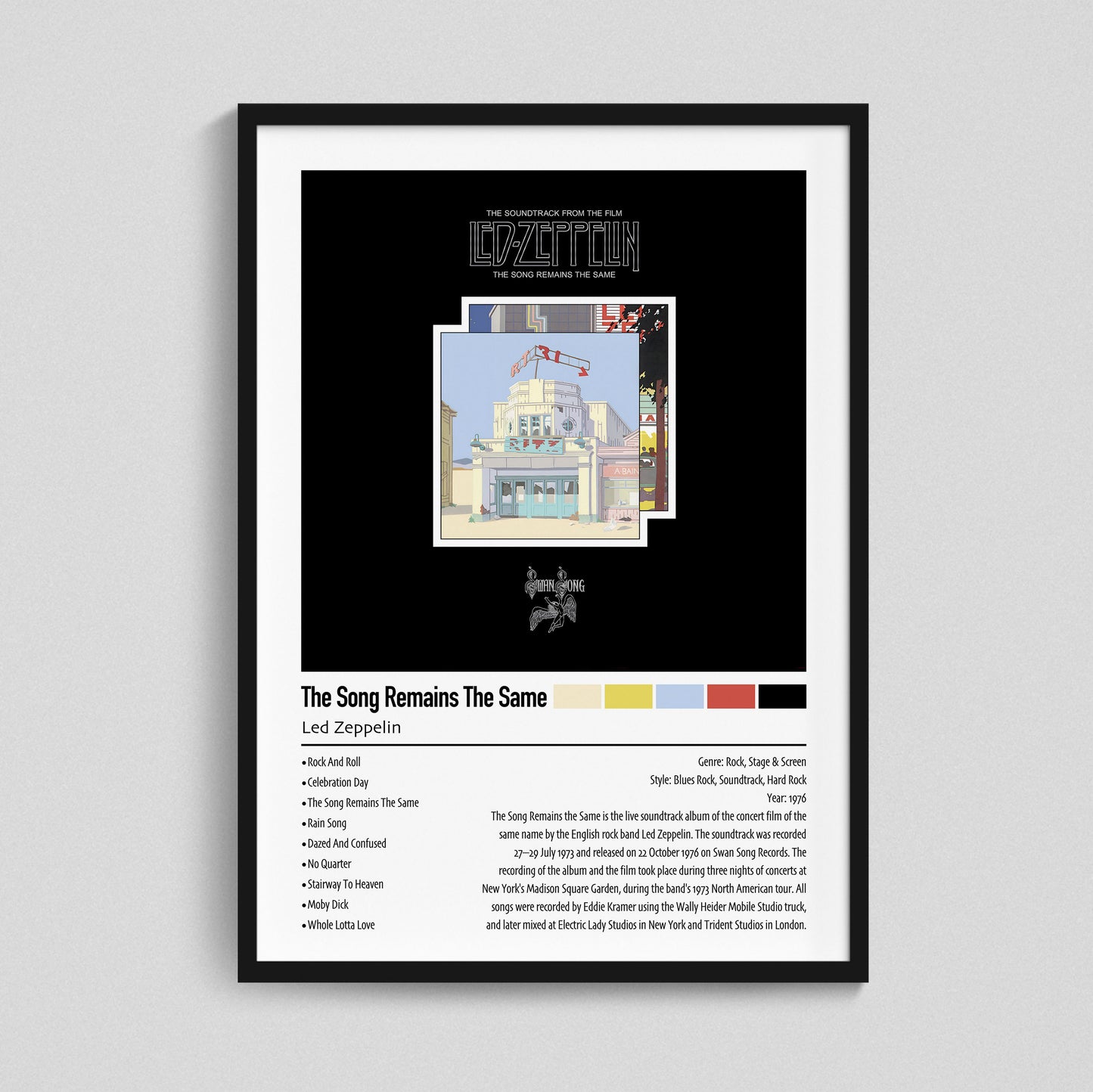 Led Zeppelin | The Song Remains The Same | Custom Album Cover Poster Print