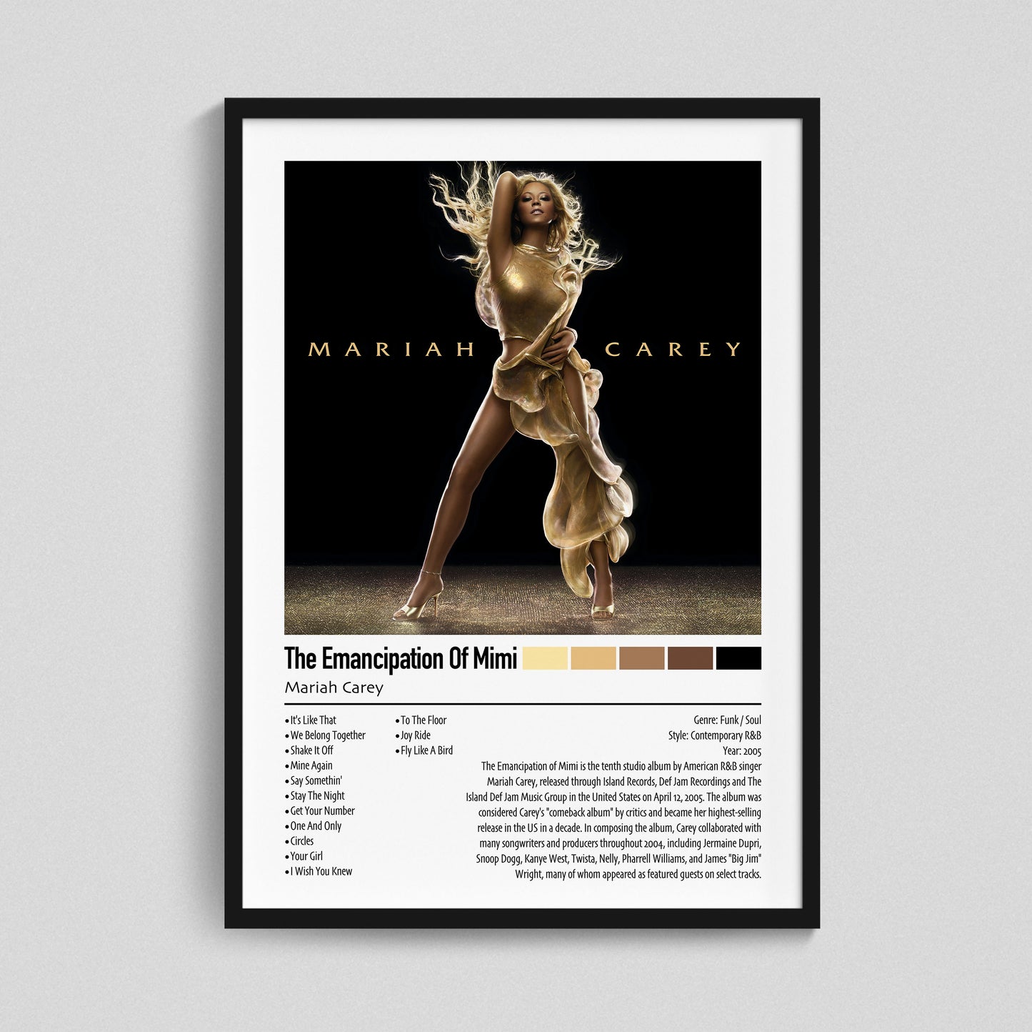 Mariah Carey | The Emancipation Of Mimi | Custom Album Cover Poster Print