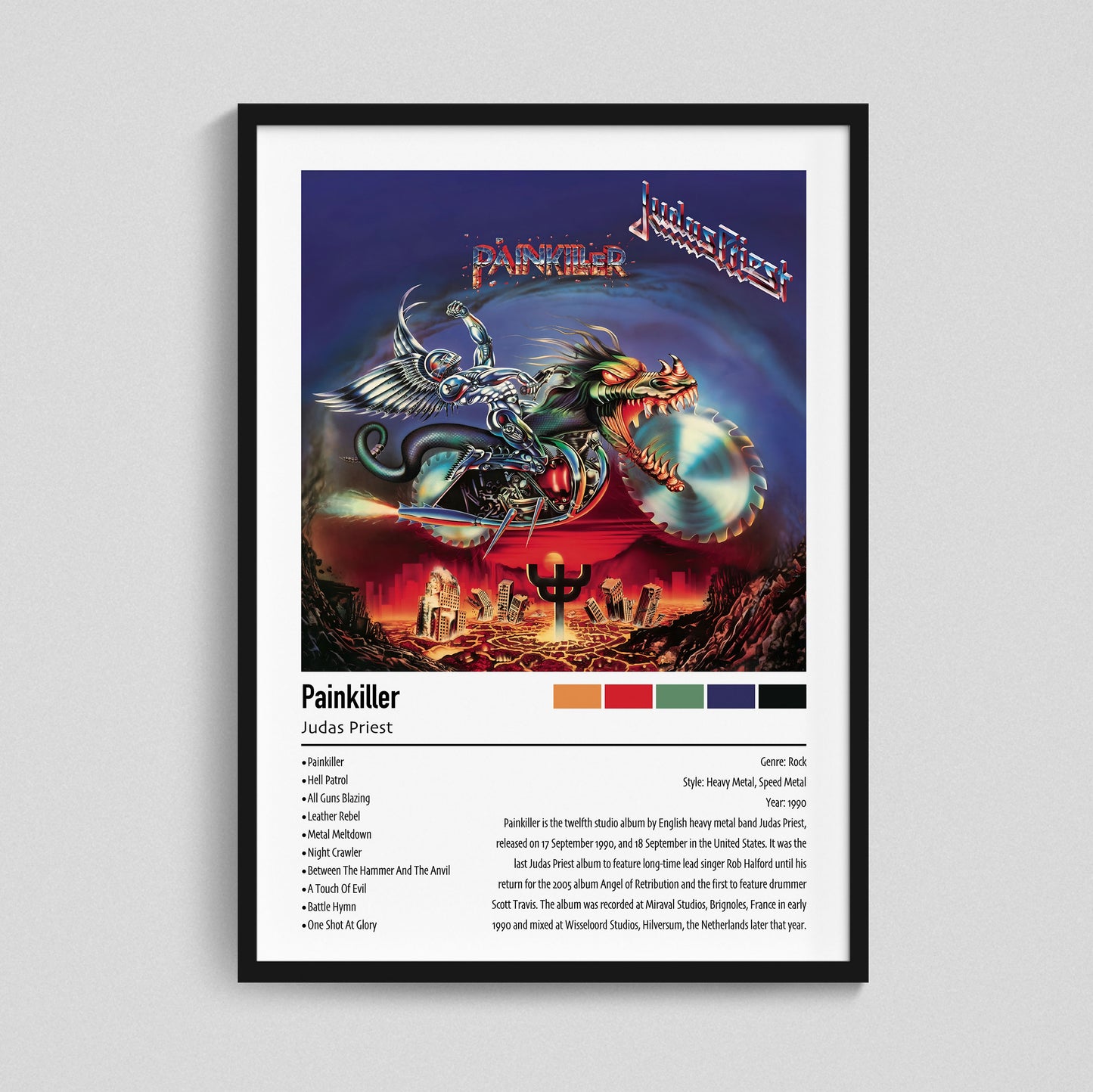 Judas Priest | Painkiller | Custom Album Cover Poster Print