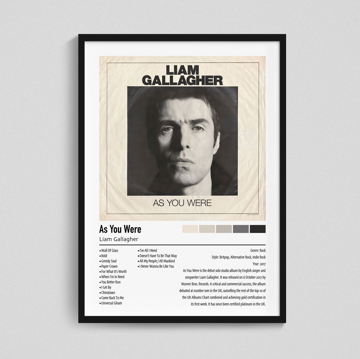Liam Gallagher | As You Were | Custom Album Cover Poster Print