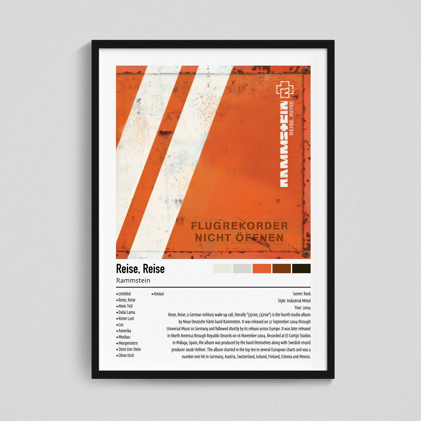 Rammstein | Reise, Reise | Custom Album Cover Poster Print