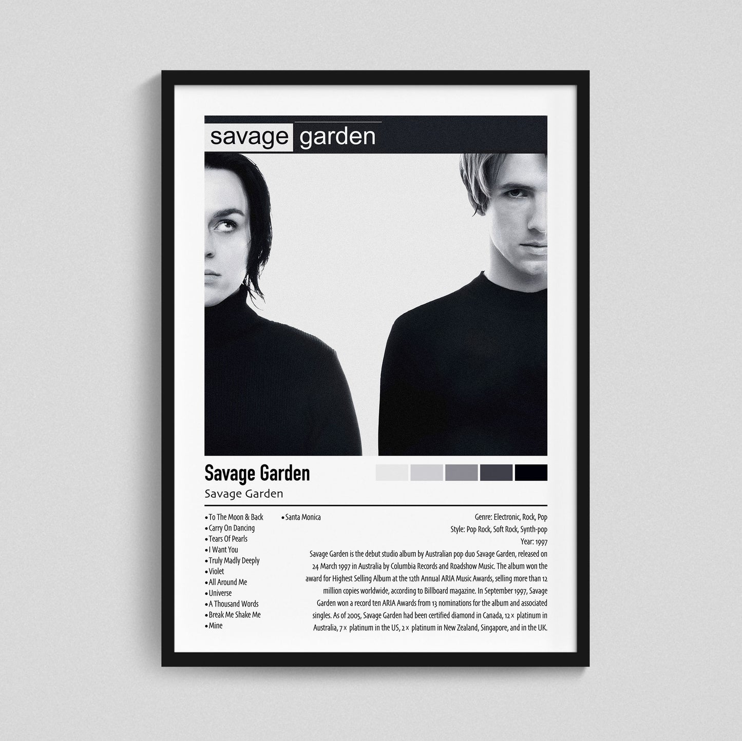 Savage Garden | Savage Garden | Custom Album Cover Poster Print