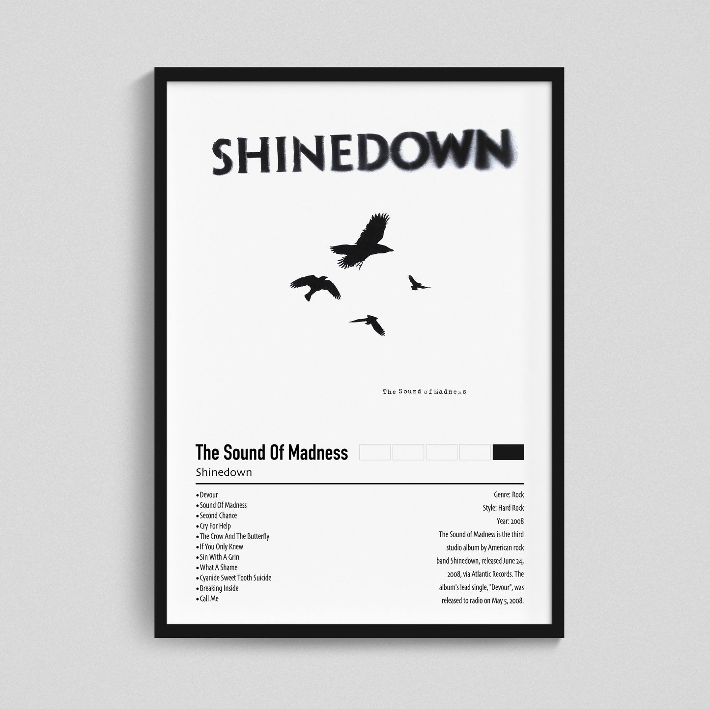 Shinedown | The Sound Of Madness | Custom Album Cover Poster Print