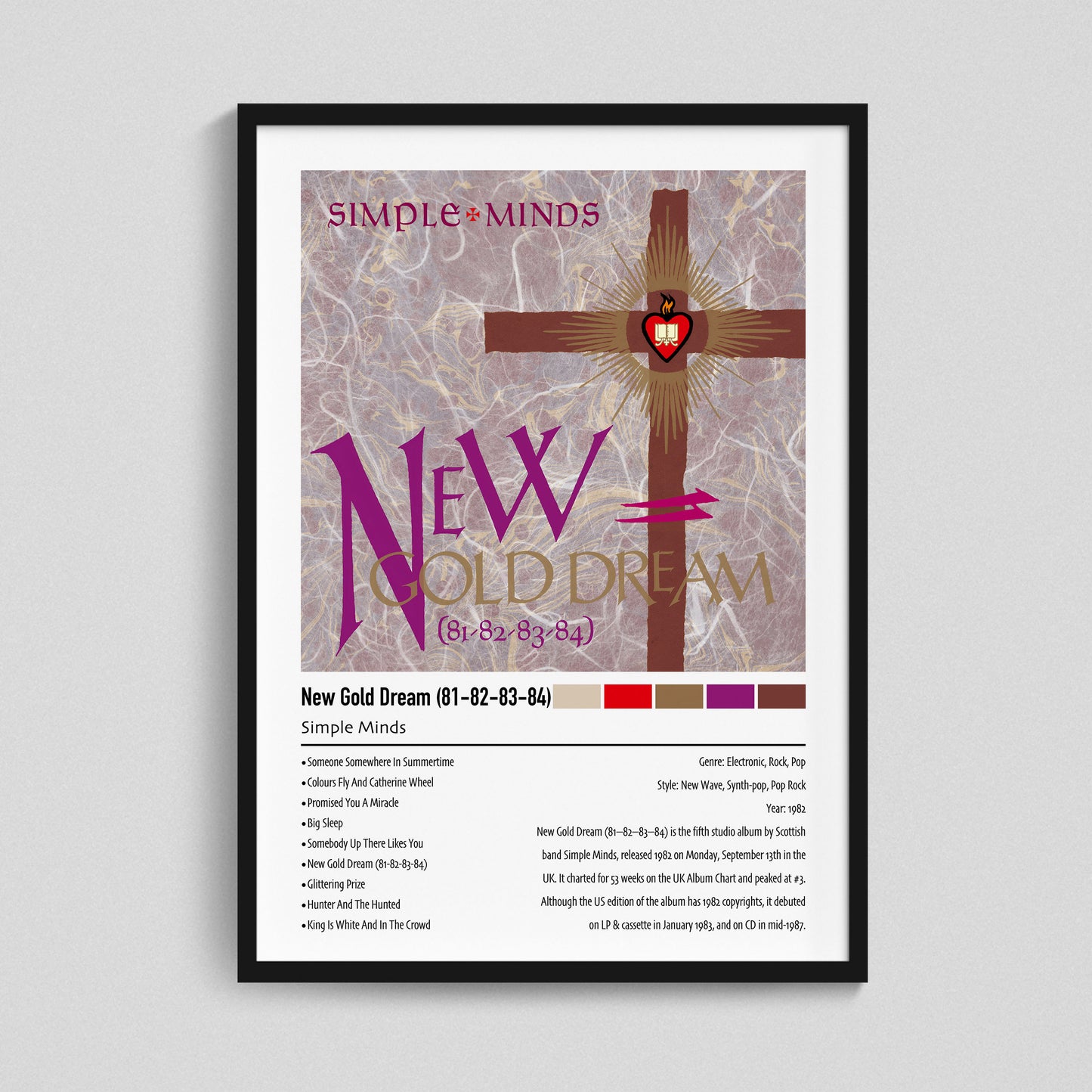 Simple Minds | New Gold Dream (81-82-83-84) | Custom Album Cover Poster Print