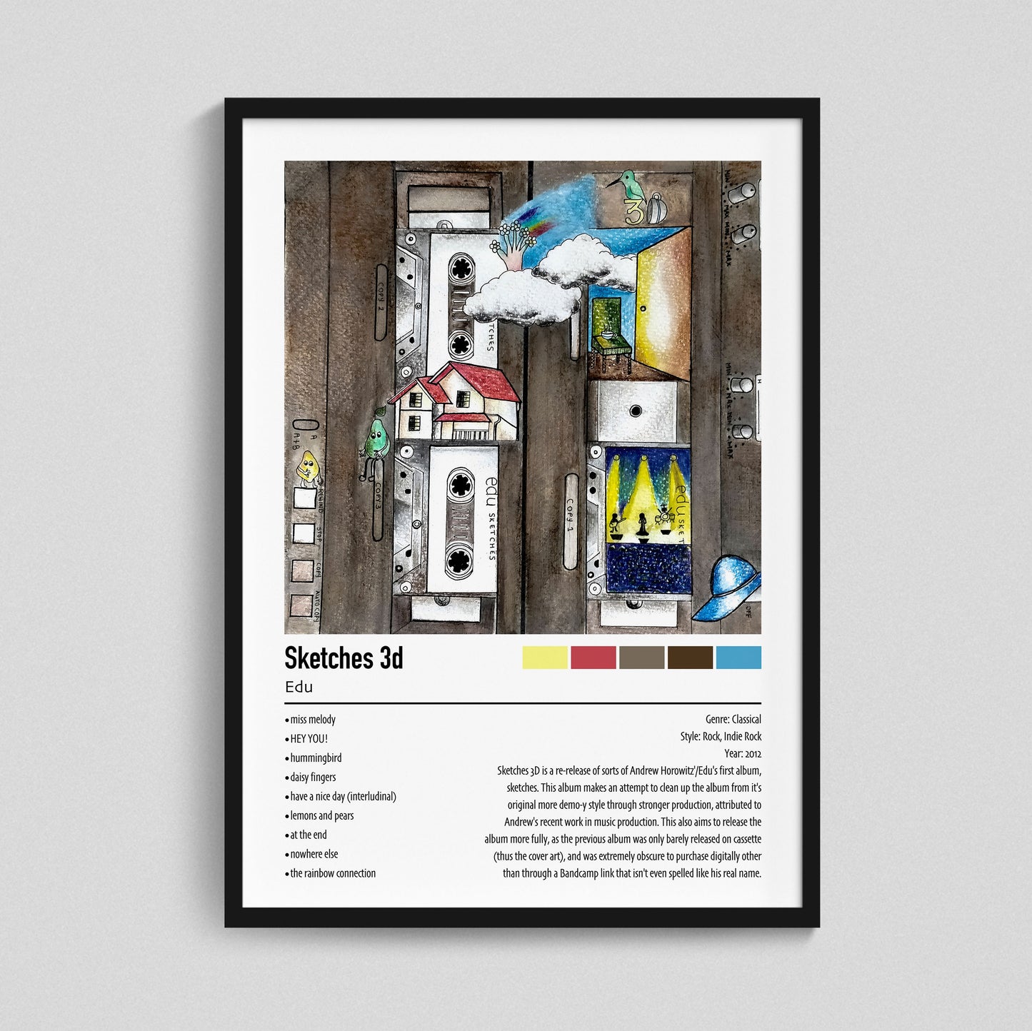 Edu | Sketches 3d | Custom Album Cover Poster Print