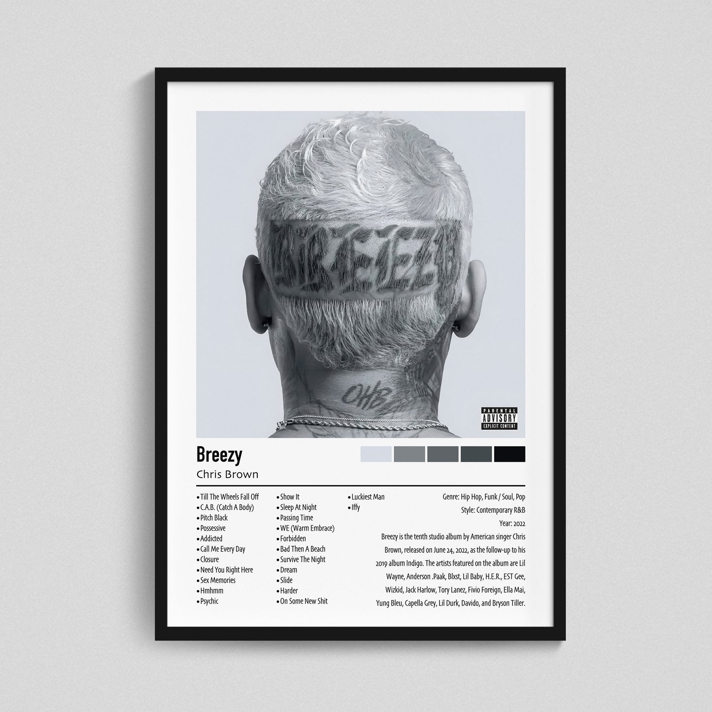 Chris Brown | Breezy | Custom Album Cover Poster Print