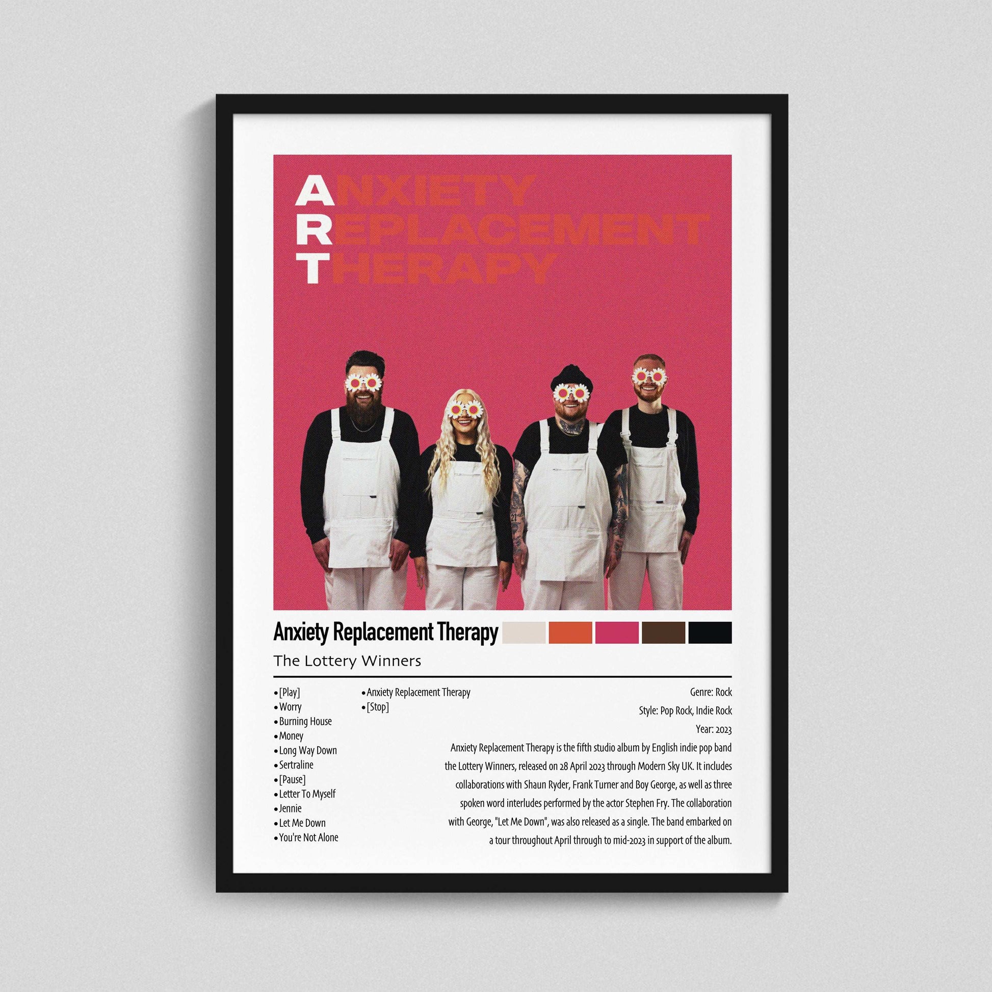 The Lottery Winners | Anxiety Replacement Therapy | Custom Album Cover Poster Print