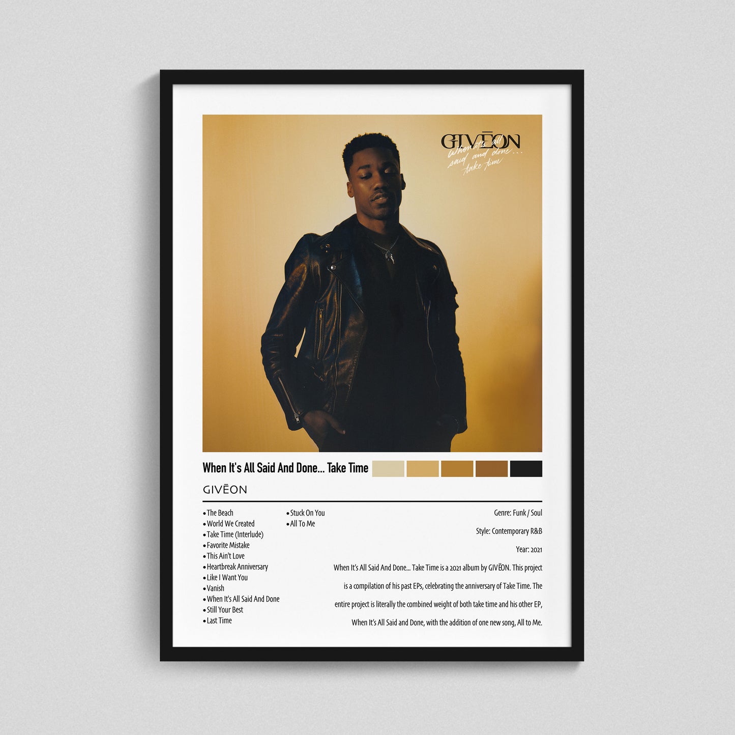 GIVEON | When It's All Said And Done.. Take Time | Custom Album Cover Poster Print