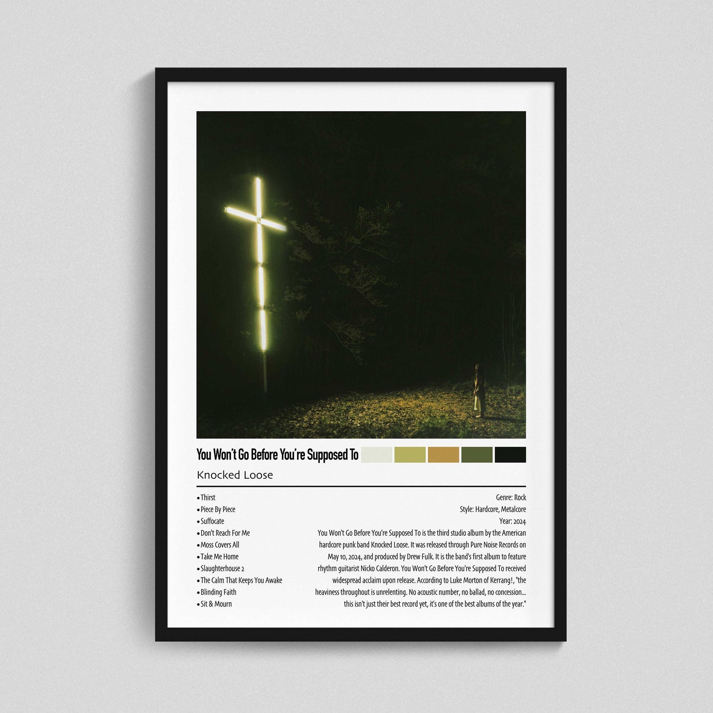 Knocked Loose | You Won't Go Before You're Supposed To | Custom Album Cover Poster Print