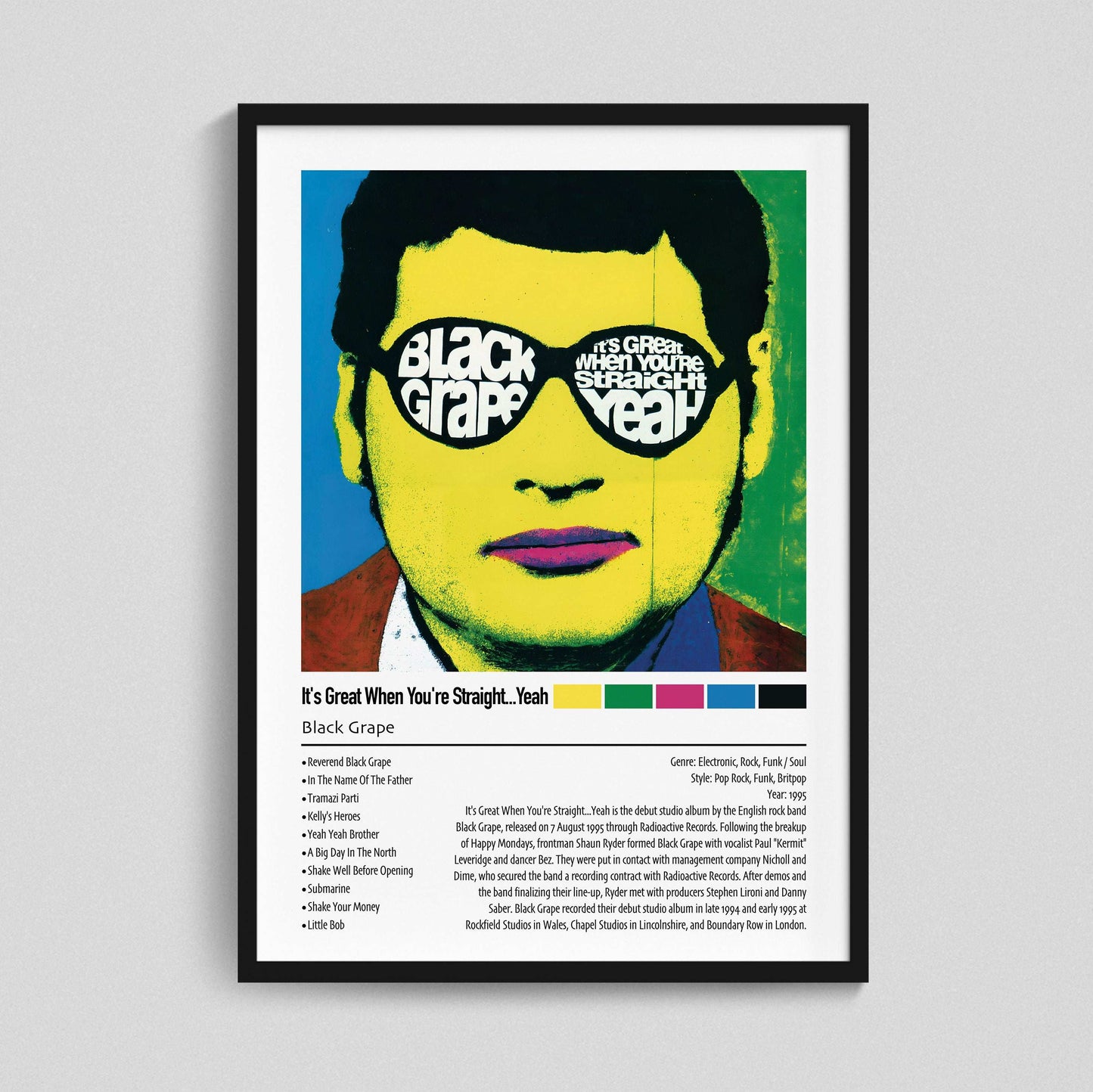 Black Grape | It's Great When You're Straight...Yeah | Custom Album Cover Poster Print