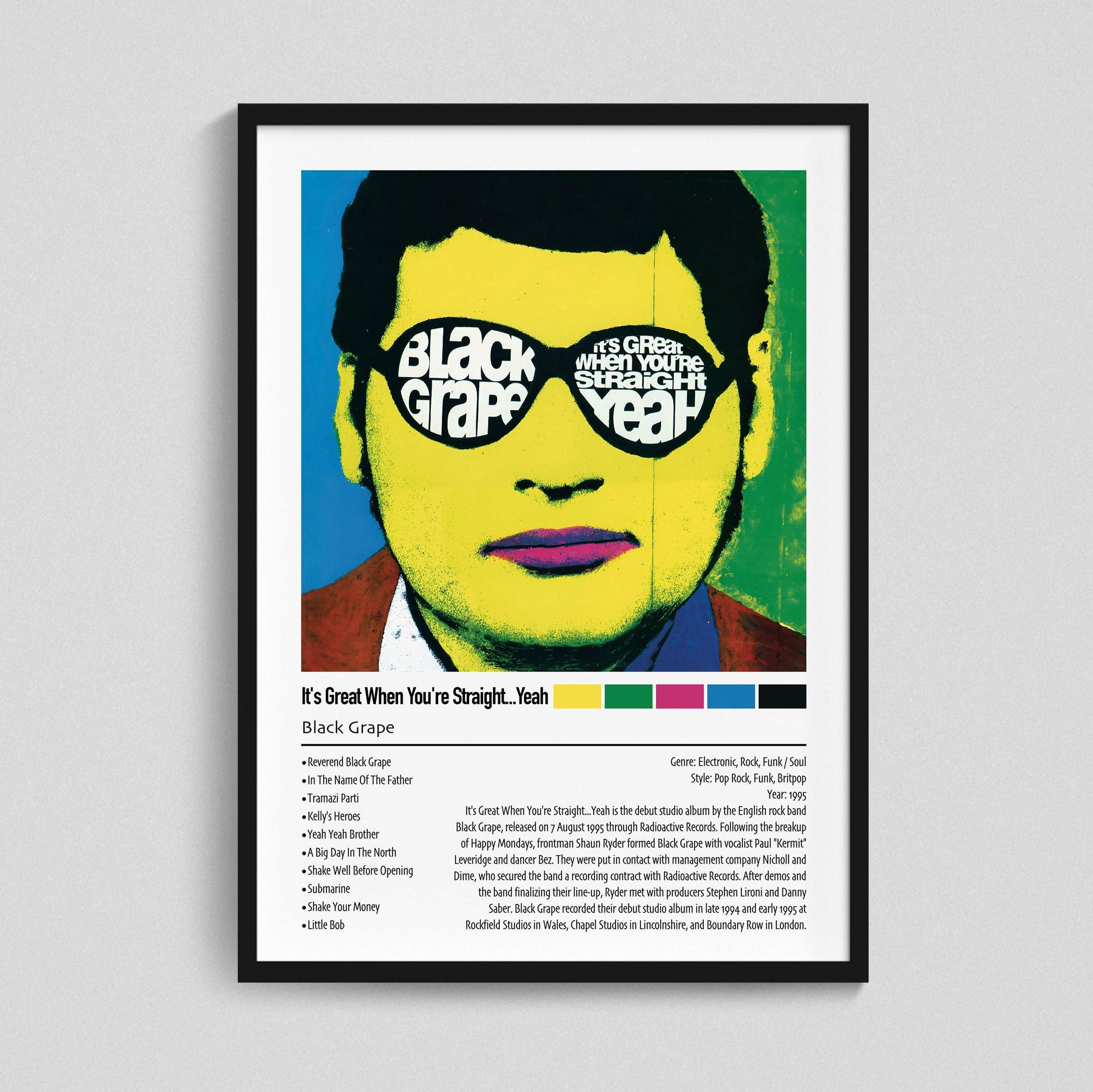 Black Grape | It's Great When You're Straight...Yeah | Custom Album Cover Poster Print