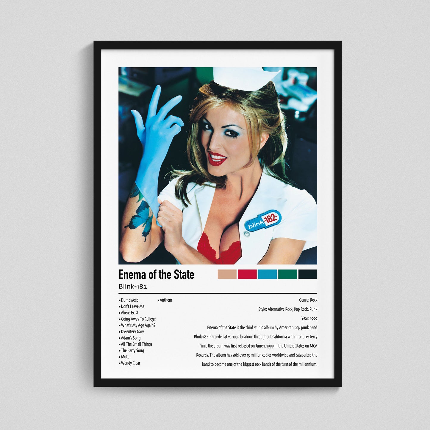 Blink-182 | Enema of the State | Custom Album Cover Poster Print