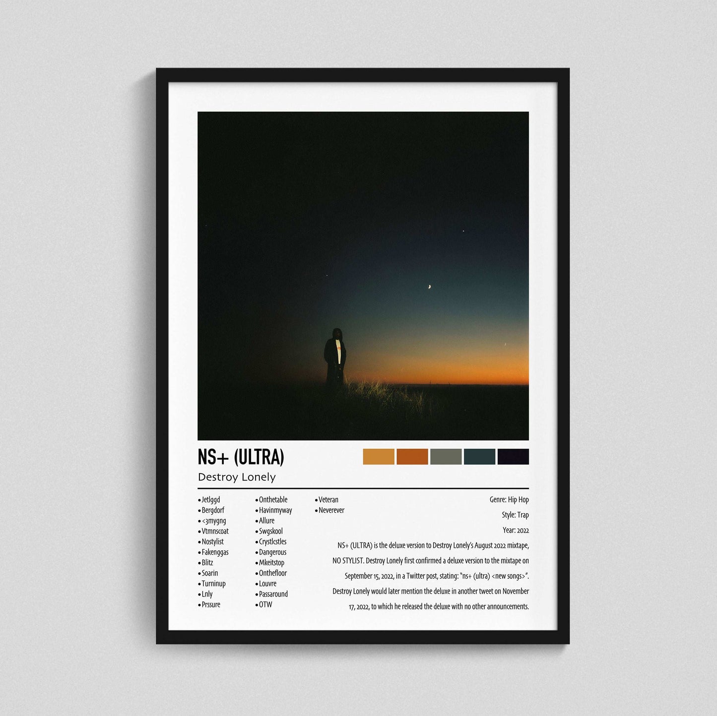 Destroy Lonely | NS+ (ULTRA) | Custom Album Cover Poster Print