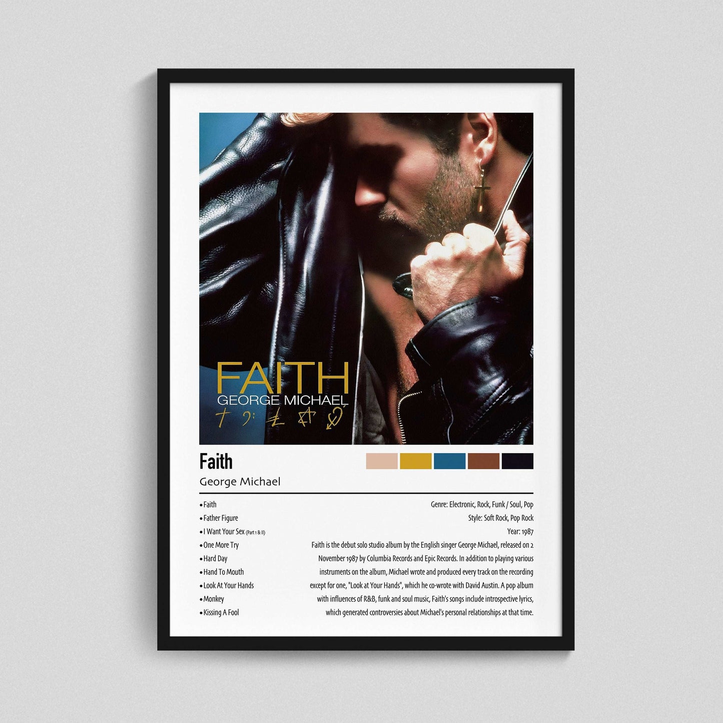George Michael | Faith | Custom Album Cover Poster Print