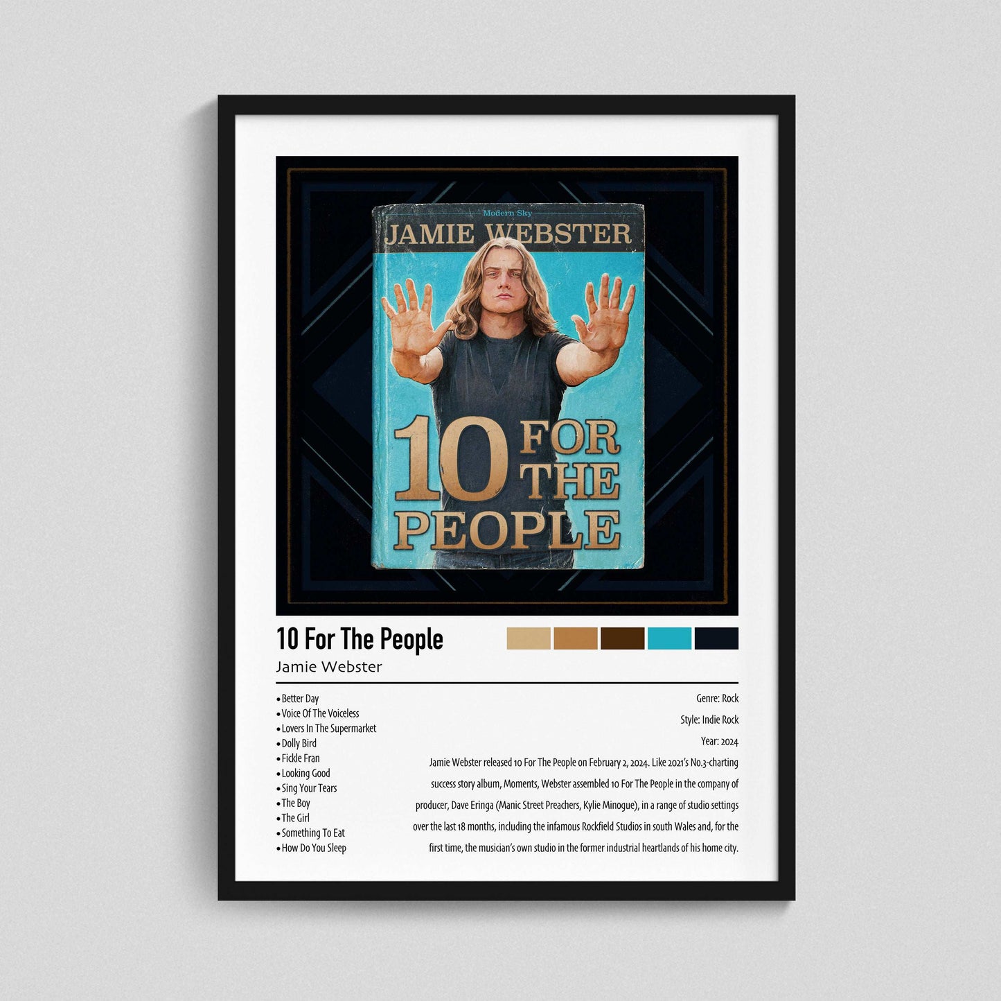 Jamie Webster | 10 For The People | Custom Album Cover Poster Print